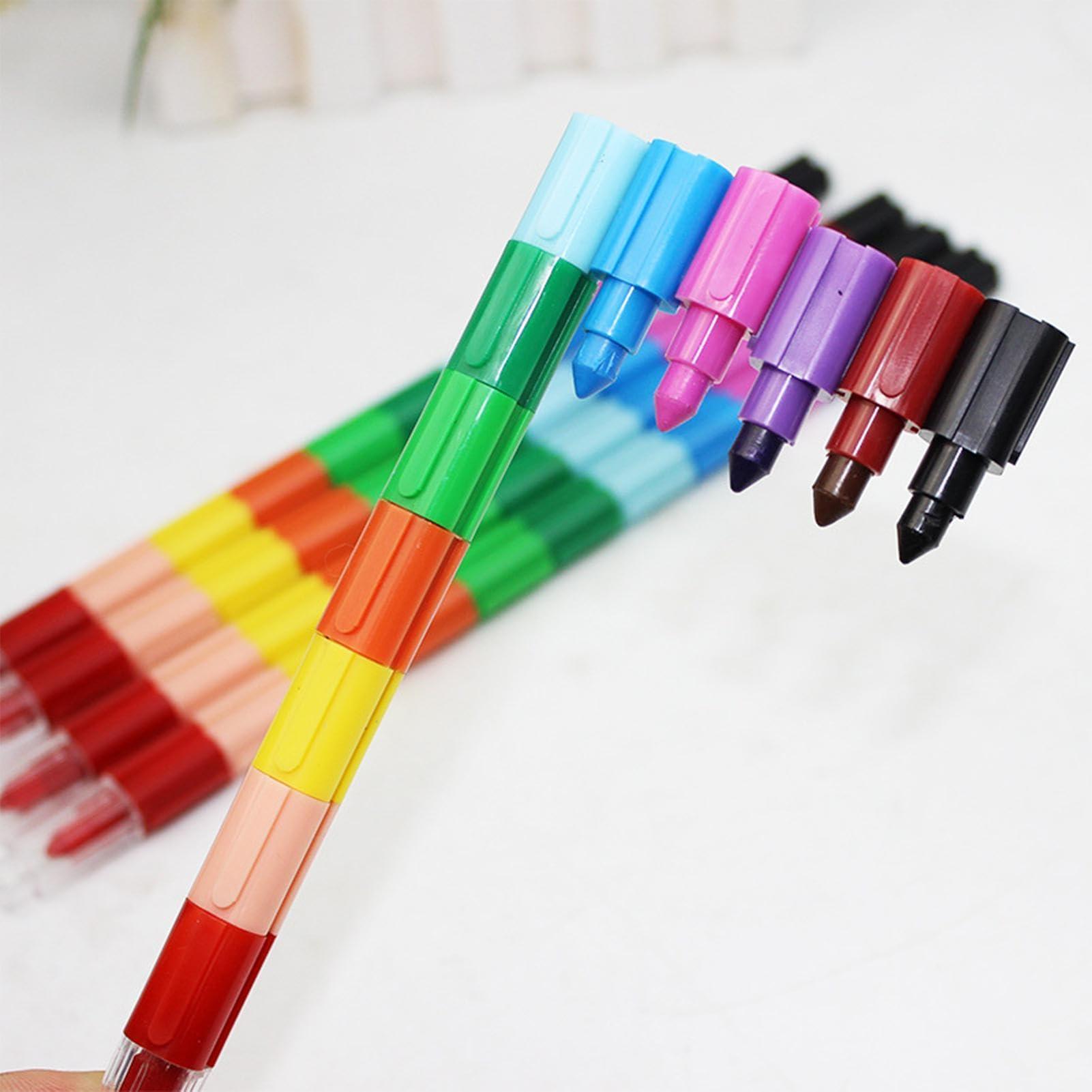 Refer to description Stackable Pencil Crayon Set | Rainbow Colored Pencils | Stackable Colored Pencils, 12-Color Pencil Supplies, Rainbow Art Supplies for Kids, Rainbow Coloring Pencils for Kids