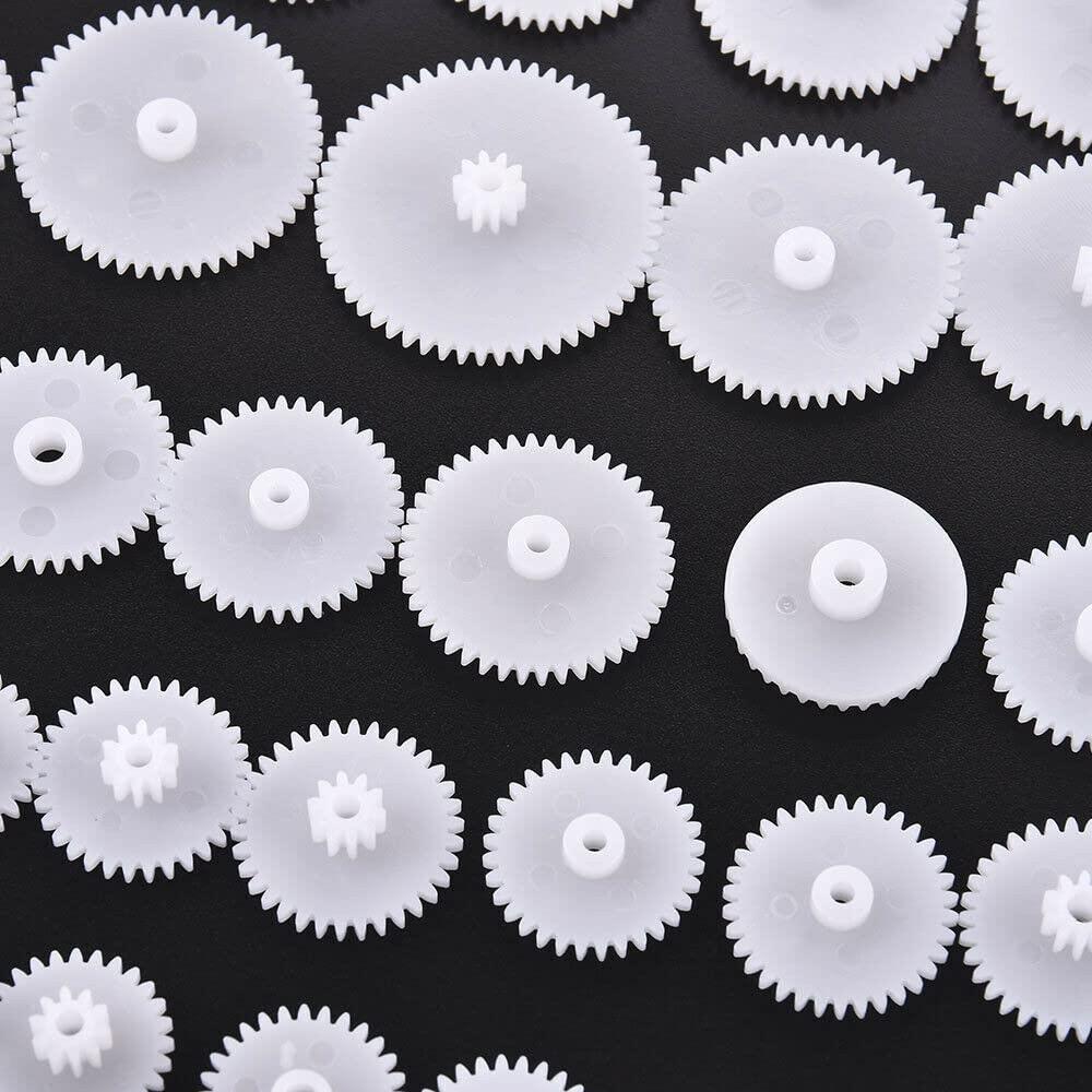 N\\D ND 58PCS Plastic Gears Toy Motor Crown Gear Set for DIY RC Car Robot Part
