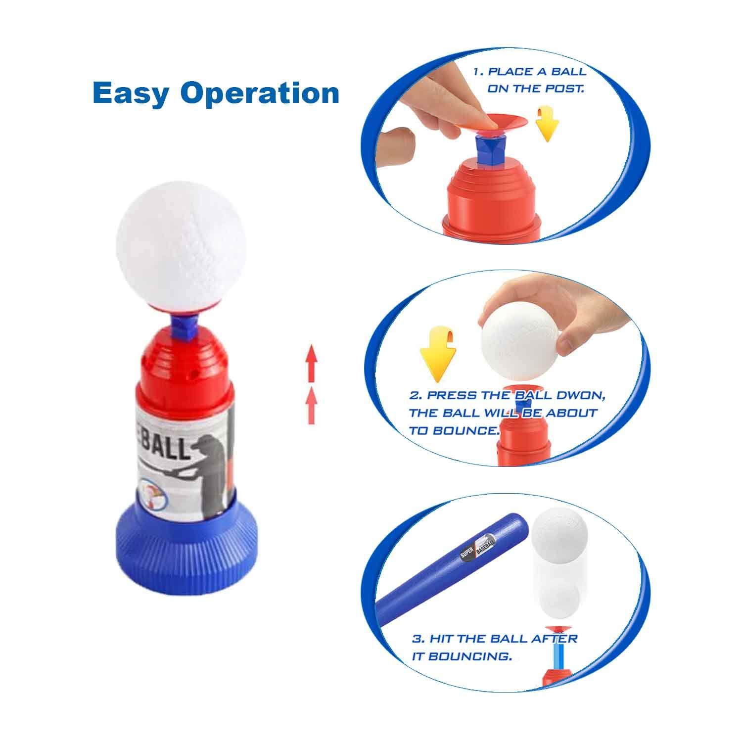 Baoswi Baoswi Toddlers Baseball Tball Set Toy Adjustable Bat Outdoor Play Sport Toy for Boys Girls Kids Baseball tee Outdoor Toys Boys