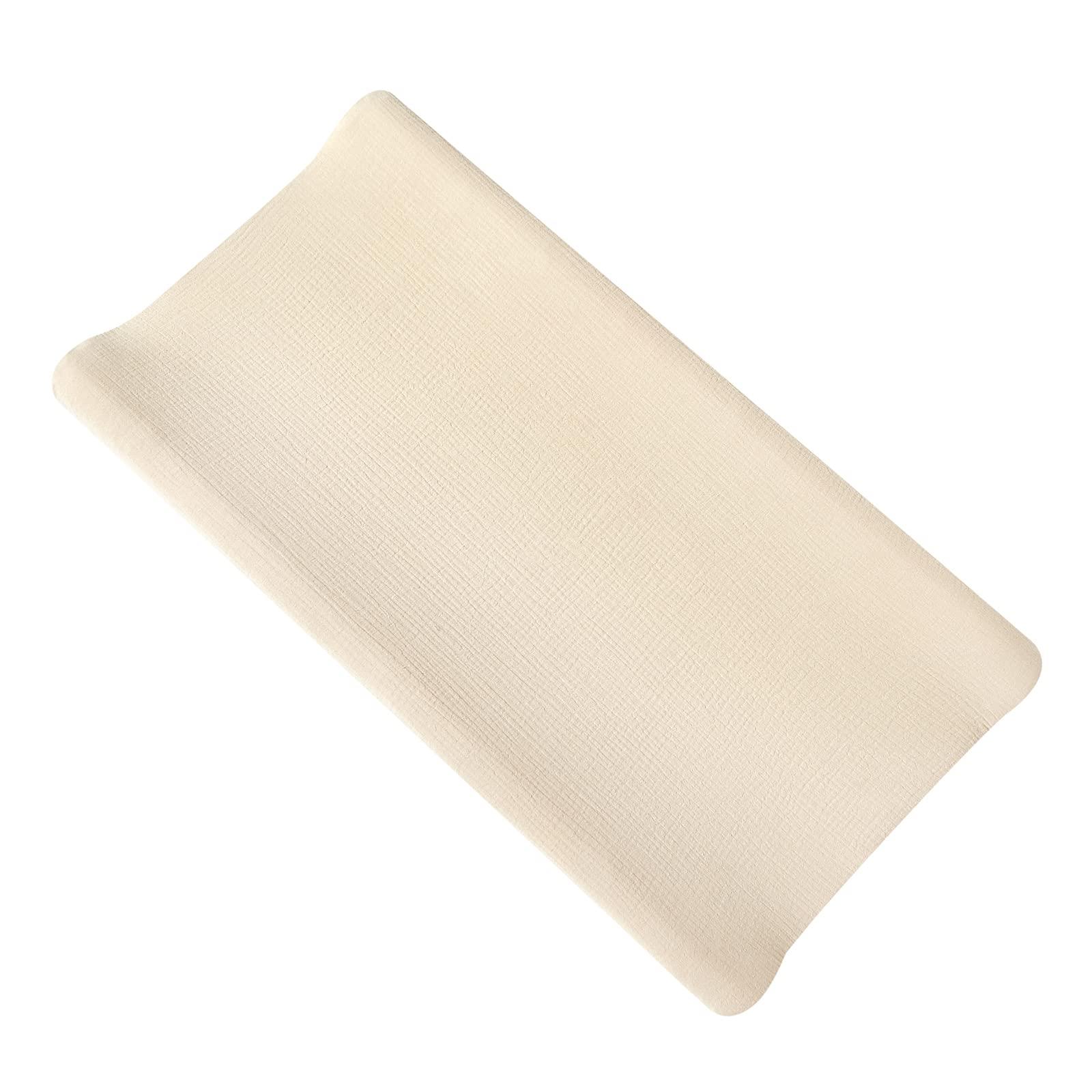Aullar Solid Muslin Changing Table Pad Cover Cradle Sheet, Fits 32"/34''x16 Contoured Diaper Changing Pad, Ultra Soft Cozy Muslin Cotton Changing Table Covers, Breathable Wipeable Removable (Sand)