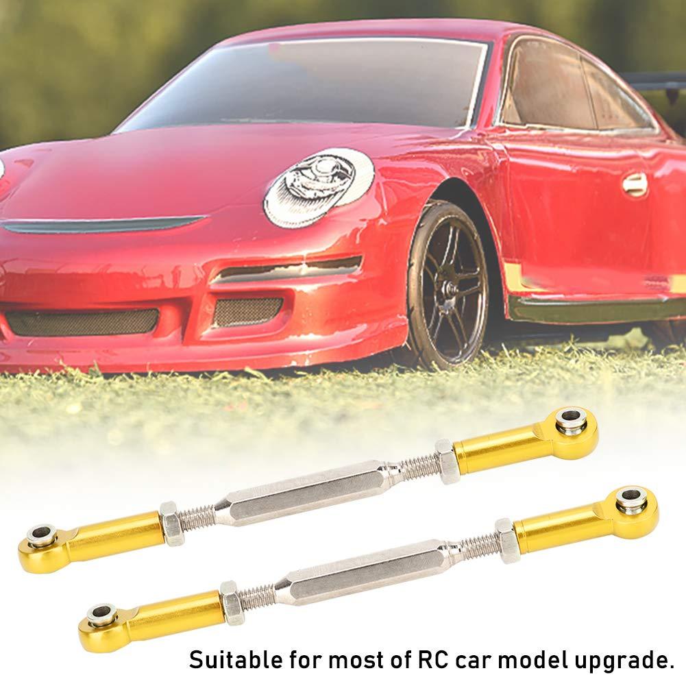Drfeify RC Car Push Rod, 88mm Aluminum Alloy Adjustable Push Rods Compatible with 1/10 RC Car , 6Pcs(Golden)