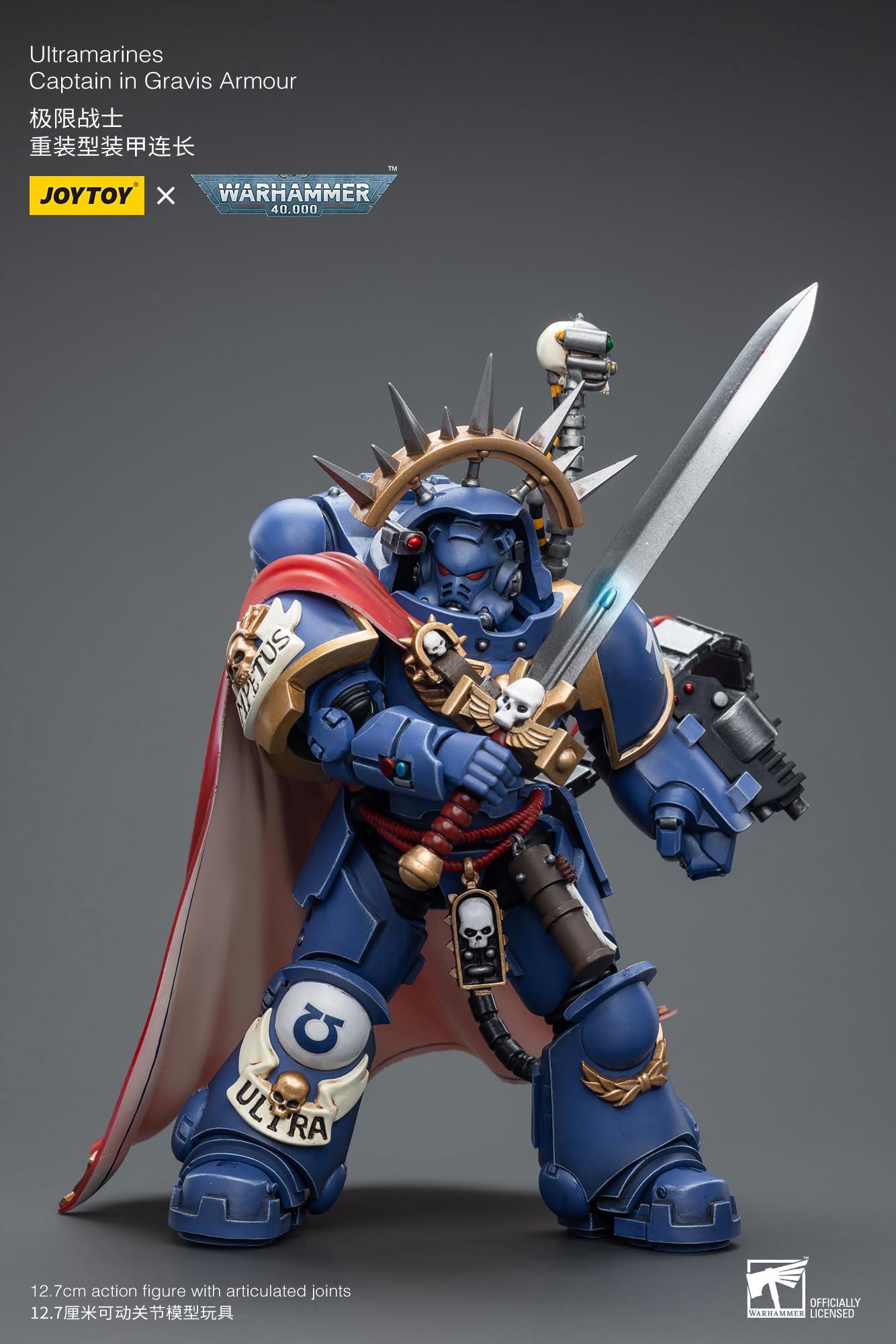 JOYTOY JoyToy Warhammer 40K: Ultramarines Captain in Gravis Armour 1:18 Scale Action Figure