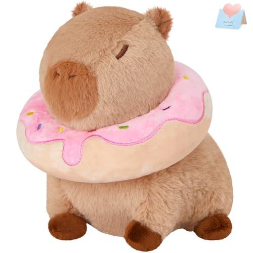 CozyWorld CozyWorld 10\" Capybara Stuffed Animals,Donut Capybara Plush Toys,Kawaii Capybara with Donut Plushie Toys,Cute Capybara Birthday Gift for Kids Boys and Girls