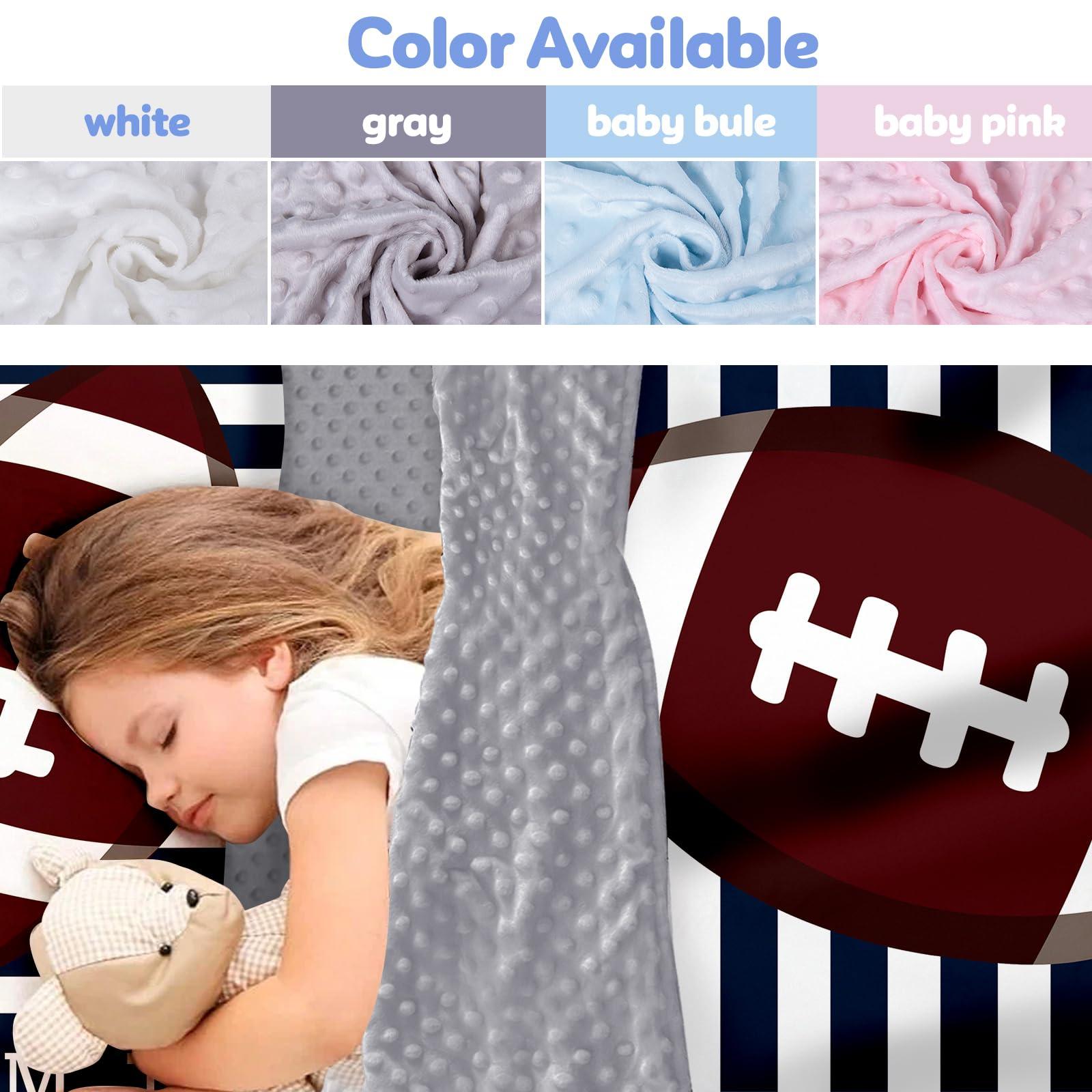 Evulum Custom Toddler Nap Mat for Daycare Sleeping Bag for Boys, Kids Nap Mats with Pillow Blanket for Preschool Kindergarten, Personalized Name Easy Carry Nap Sack Navy Stripe Football