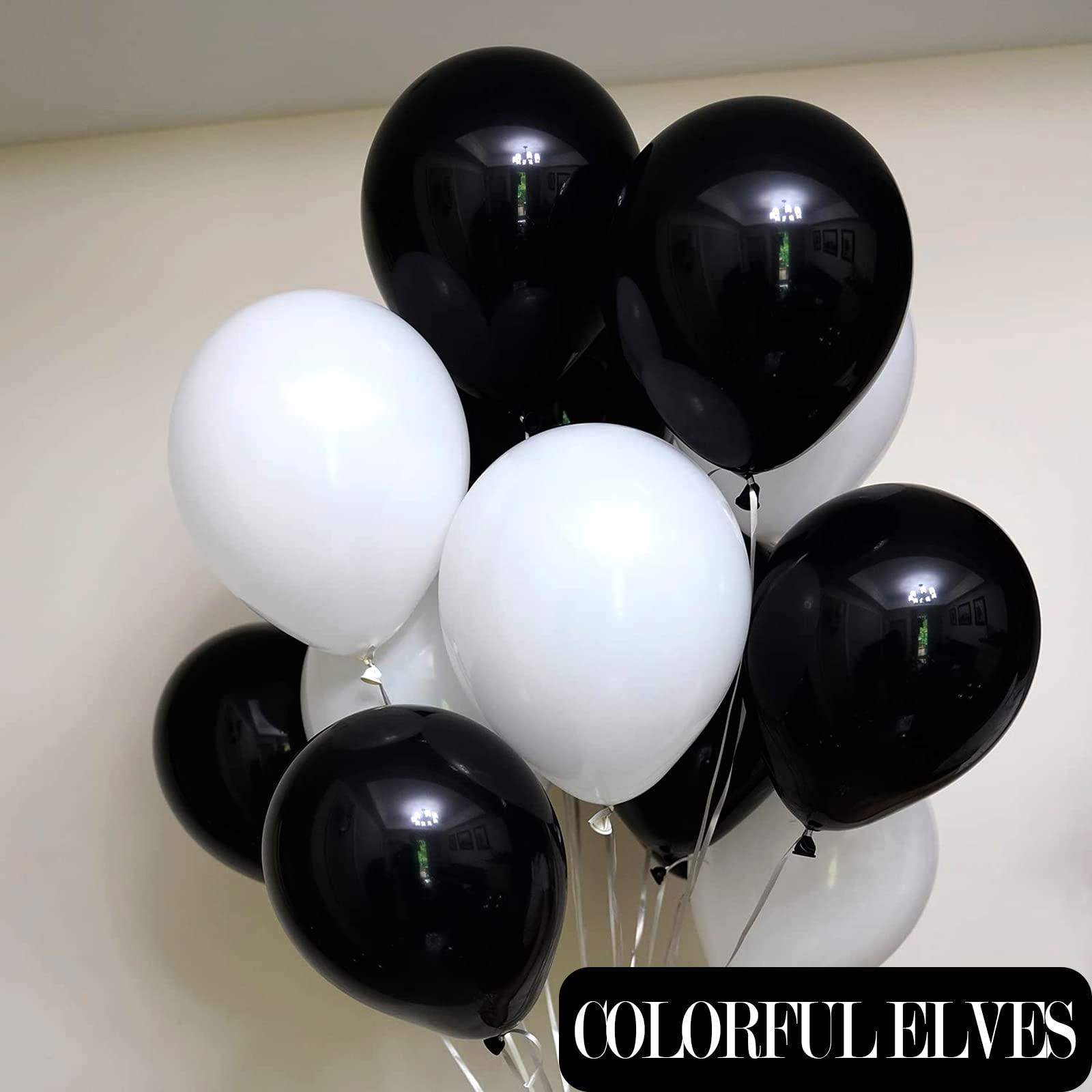 COLORFUL ELVES COLORFUL ELVES 12 Inch 100 Pcs Metallic Chrome Black Balloons Latex Helium Shiny Thicken Balloons Party Decoration