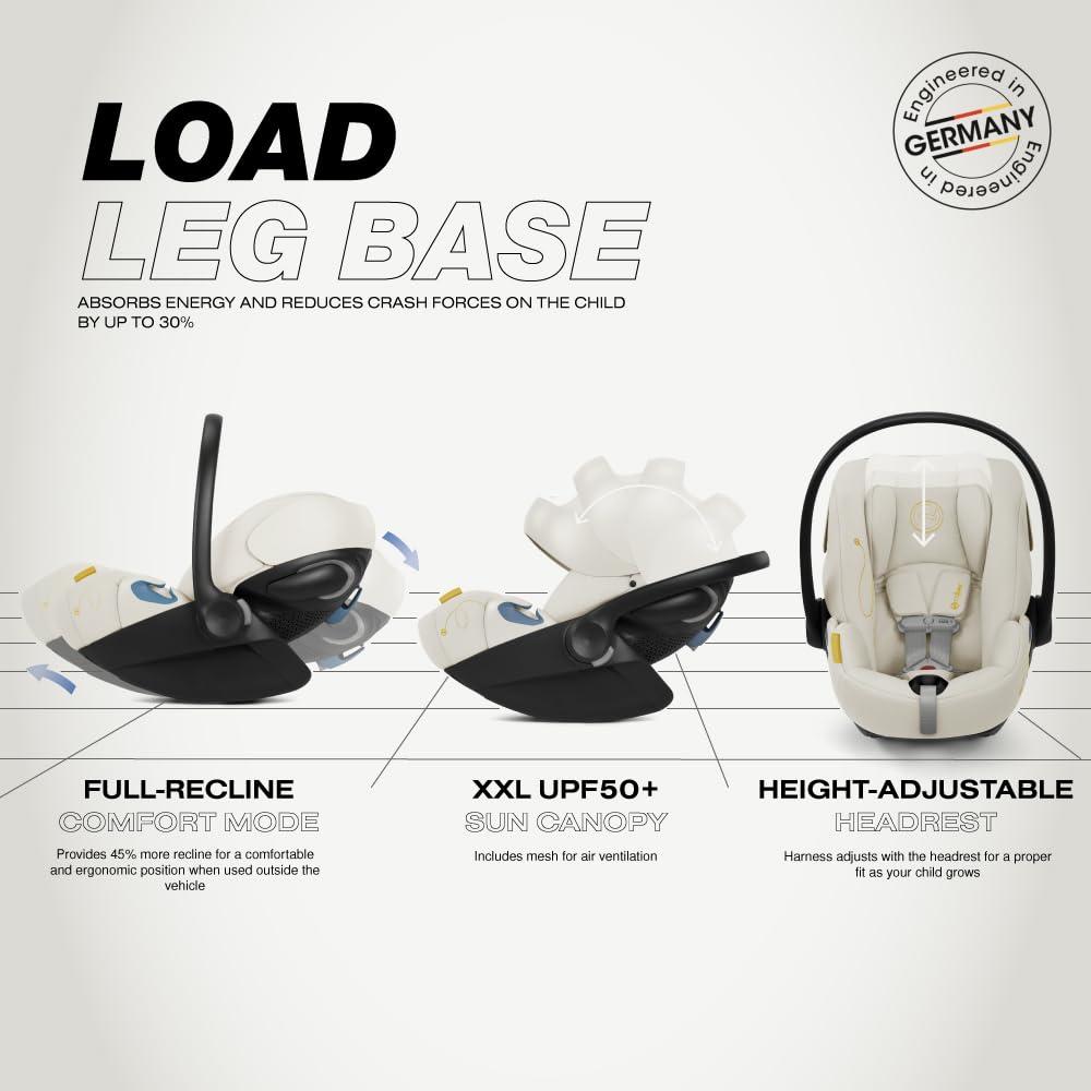 Cybex Cybex Cloud G Comfort Extend Infant Car Seat with Anti-Rebound Base, Linear Side Impact Protection, Latch Install, Ergonomic Full Recline, Extended Leg Rest