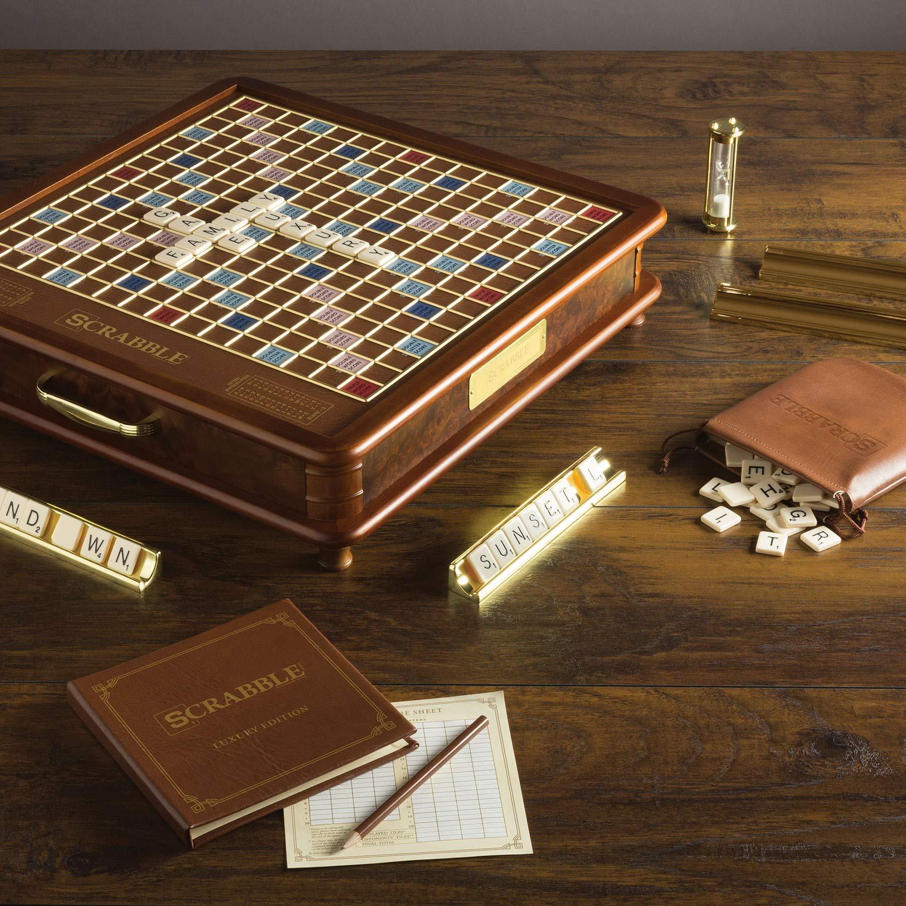 WS Game Company WS Game Company Scrabble Luxury Edition with Rotating Wooden Game Board