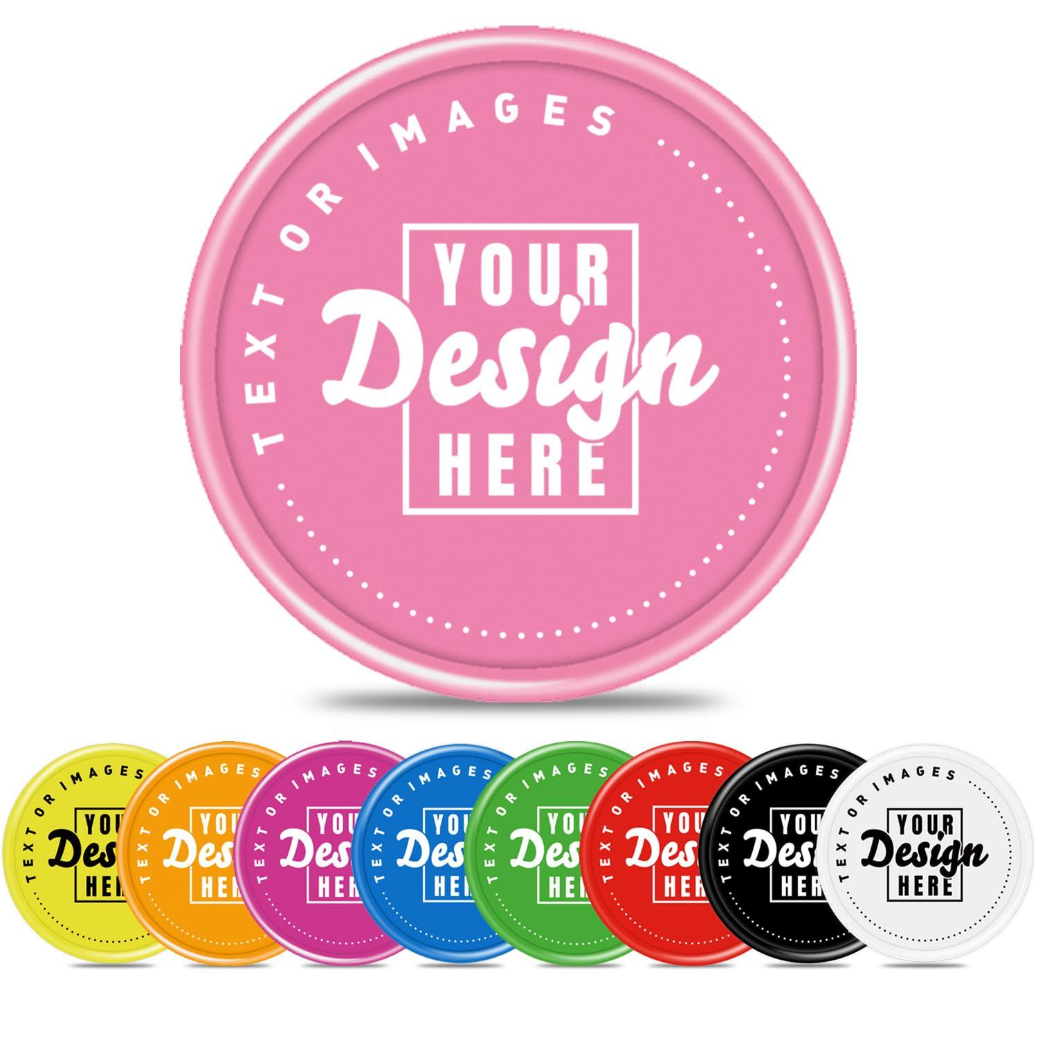 Generic Generic 200 Custom Plastic Drink Chips,Imprint with Your Text Logo Image or Any Else for Bar,School,Wedding,Party,Event (Pink)