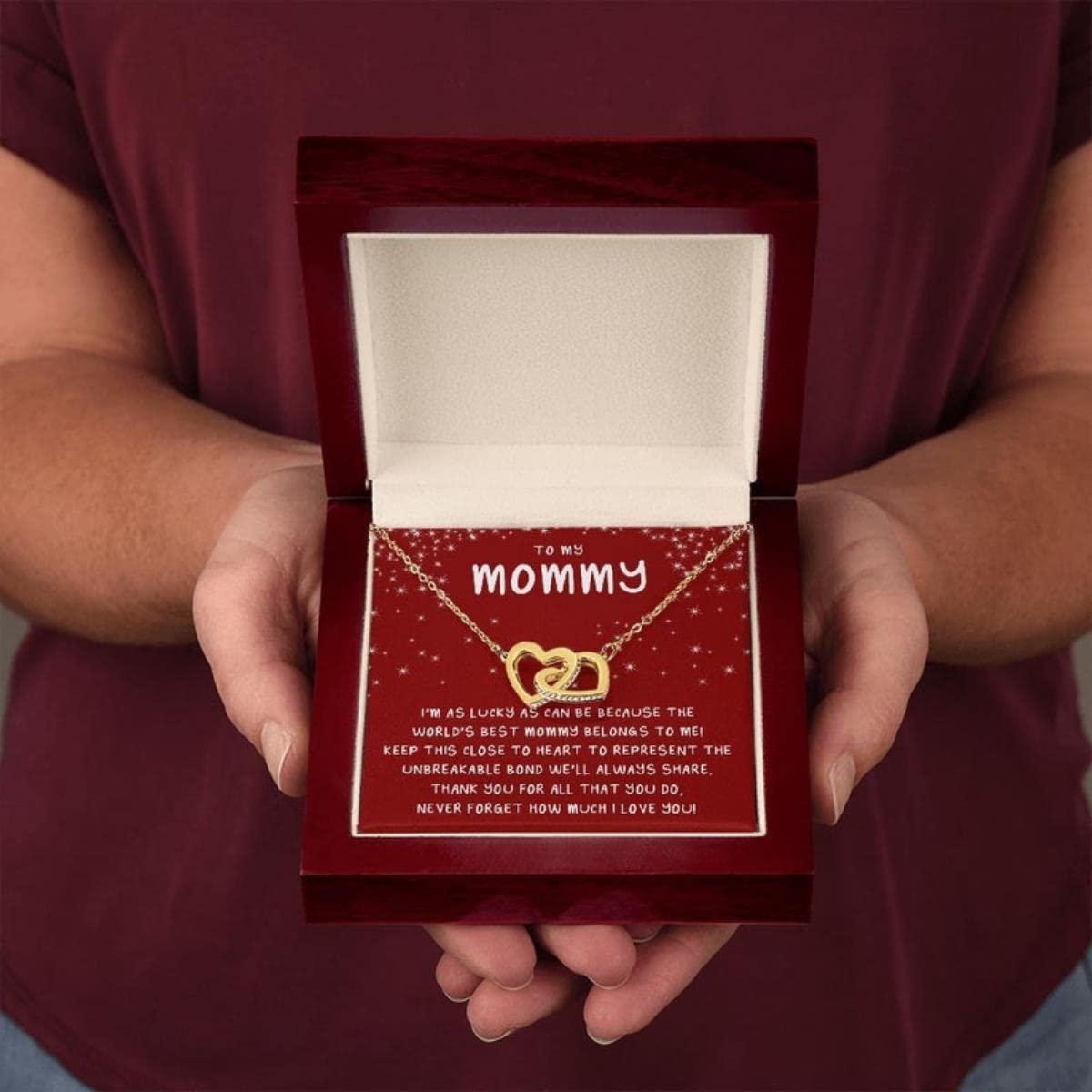 MAMABLUESKY To My Mommy Necklace, Mothers Day Gift, Mommy To Be Gift From Bump, New Mom Necklace, Best Gifts for Mom, Gift for Expecting Moms, New Mom Gift From Husband, Pregnancy Gift for Mommy, Birthdays Gift for Pregnant Wife, Birthday Moms To Be Gifts (STAND