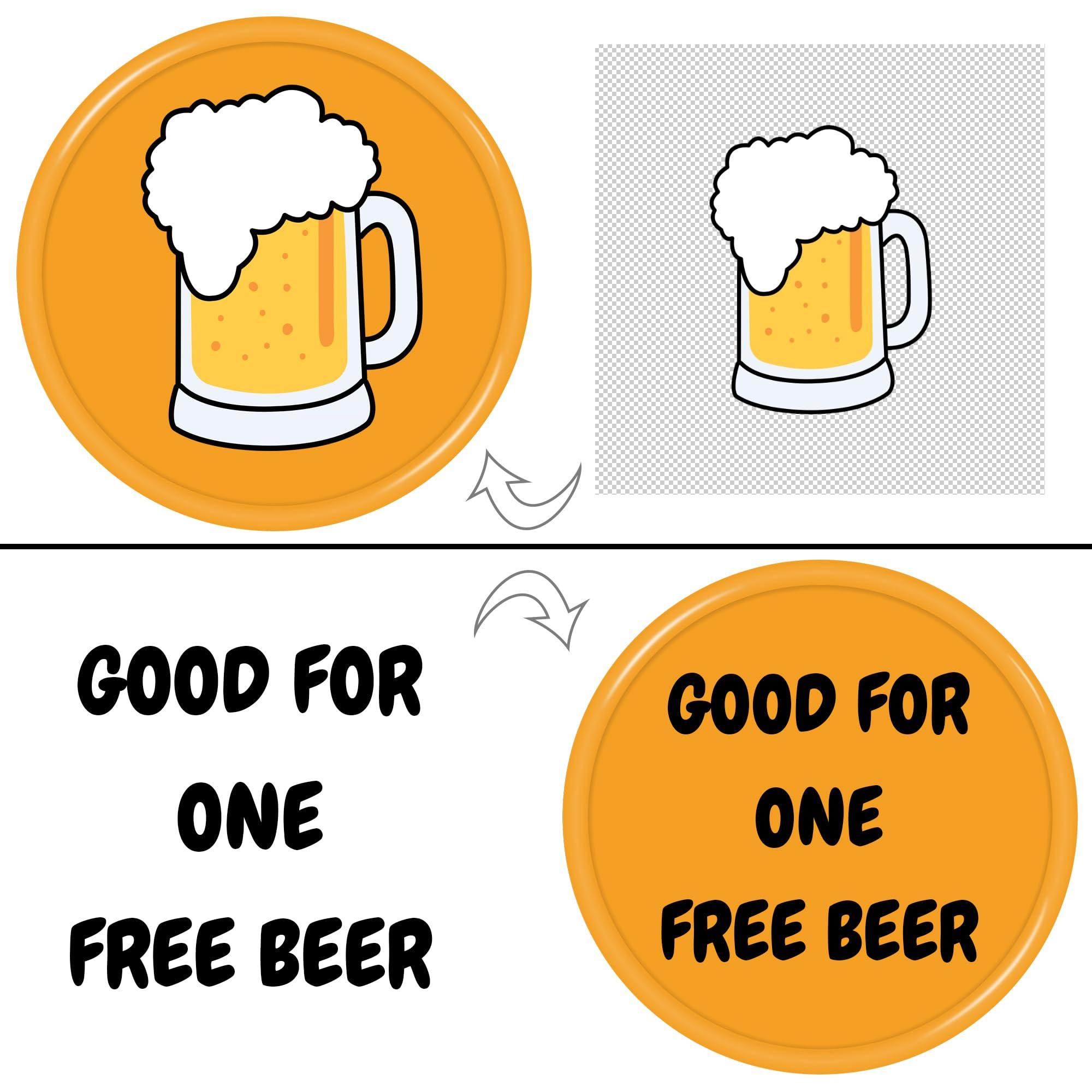 ULEJU ZC ULEJU ZC 500 Pcs Custom Plastic Chips Personalized Logo and Text Put Image or Design on a chip,15 Colors (Yellow)