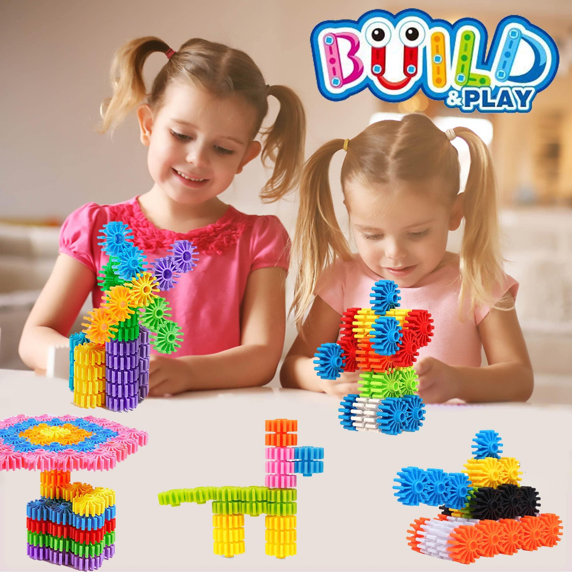 KASHIAOTE KASHIAOTE Gears Interlocking Learning Set, STEM Construction Toy Set - Building Kids Toys 180 Pcs - 10 Colors