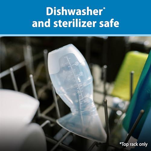 Dr. Brown\'s Dr. Brown's 100% Silicone One-Piece Breast Pump,Hands-Free Breast Milk Collector with Anti-Colic Options+ Baby Bottle (4 oz/120 mL),Level 1 Nipple,Travel Lid and Travel Bag