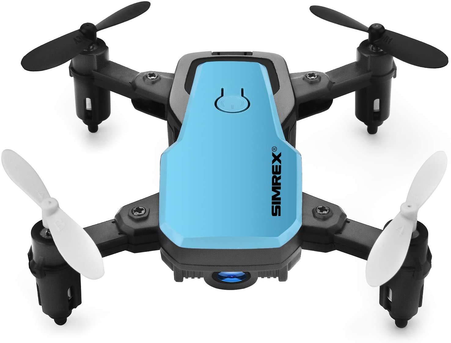 SIMREX SIMREX X300C Mini Drone RC Quadcopter Foldable Altitude Hold Headless RTF 360 Degree FPV Video WiFi 720P HD Camera 6-Axis Gyro 4CH 2.4Ghz Remote Control Super Easy Fly for Training Blue