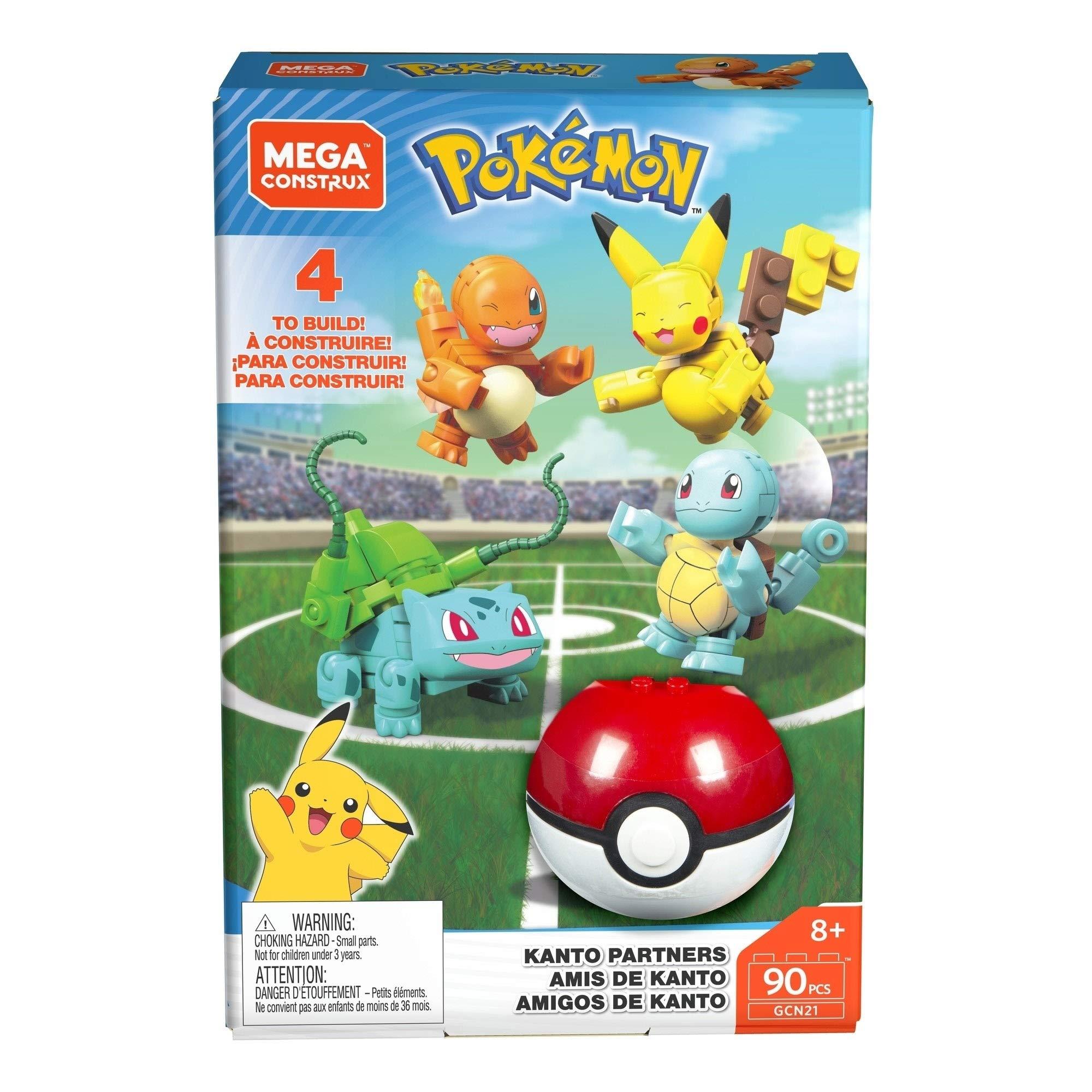 Mega Construx Mega Construx Pokemon Poké Ball and Figures Kanto Friends Building Brick Set 90 Pieces for Children 6 Years Old GCN21 [Amazon Exclusive]