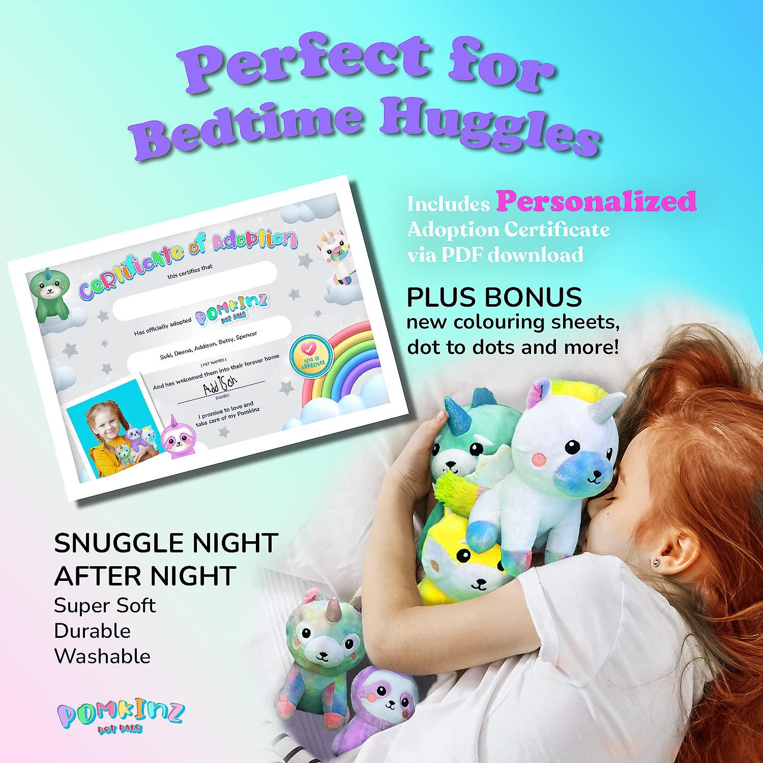 Pomkinz Unicorns Gifts for Girls Unicorn Stuffed Animals for Girls- Unicorn Toys for Girls Age 3 4 5 6 7 8 Year Old Little Girl Toys Plushies Stuffed Animal Plush Squishies Rainbow Toy Purse Little Girl Gifts