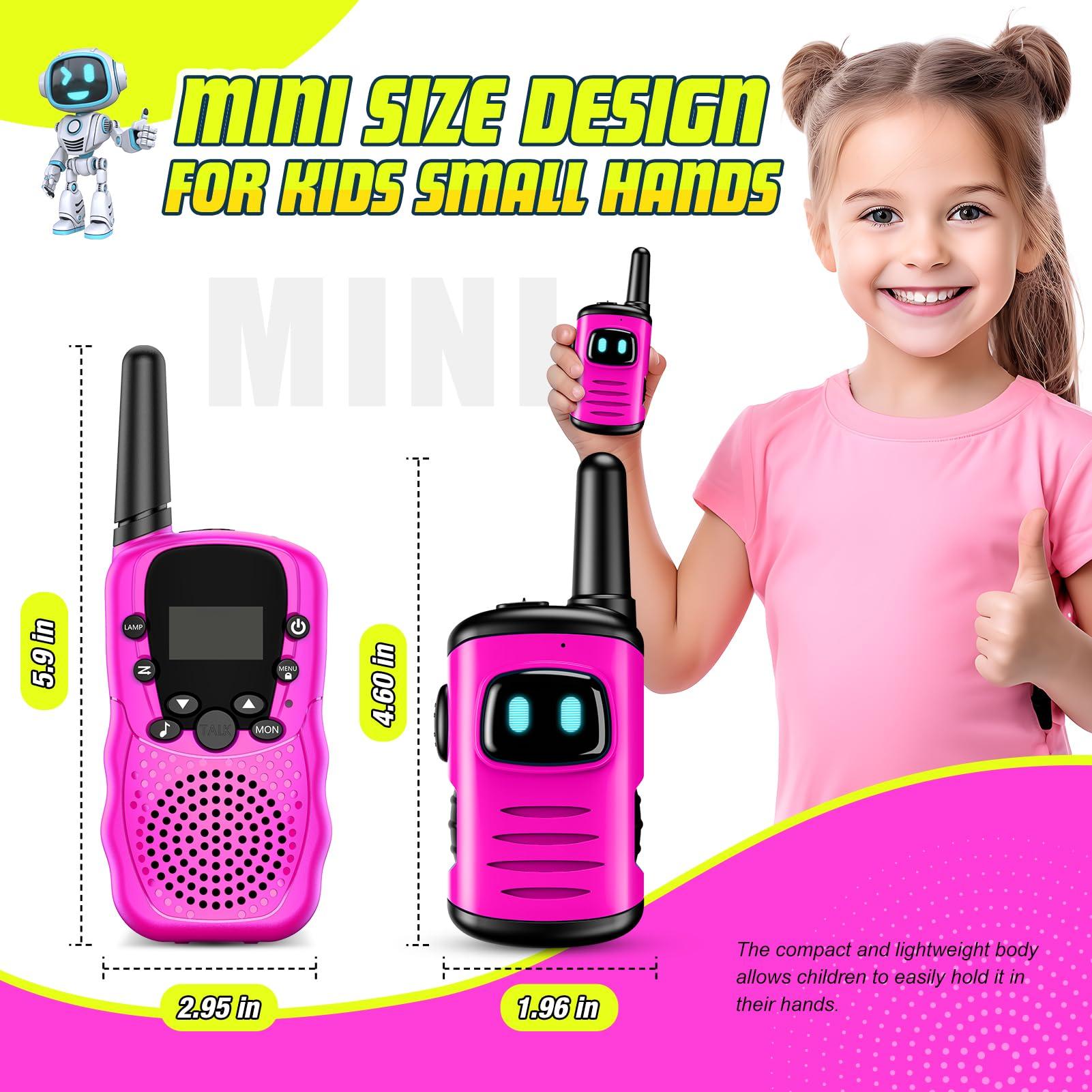 comedyfun Kids Walkie Talkies Toys for Girls: comedyfun Mini Robots Walkies Talkies Pink 2 Pack Easter Birthday Gifts for 3 4 5 6 7 8 Year Old Girls Toys for 4 5 6 7 8 Year Old Camping Outdoor