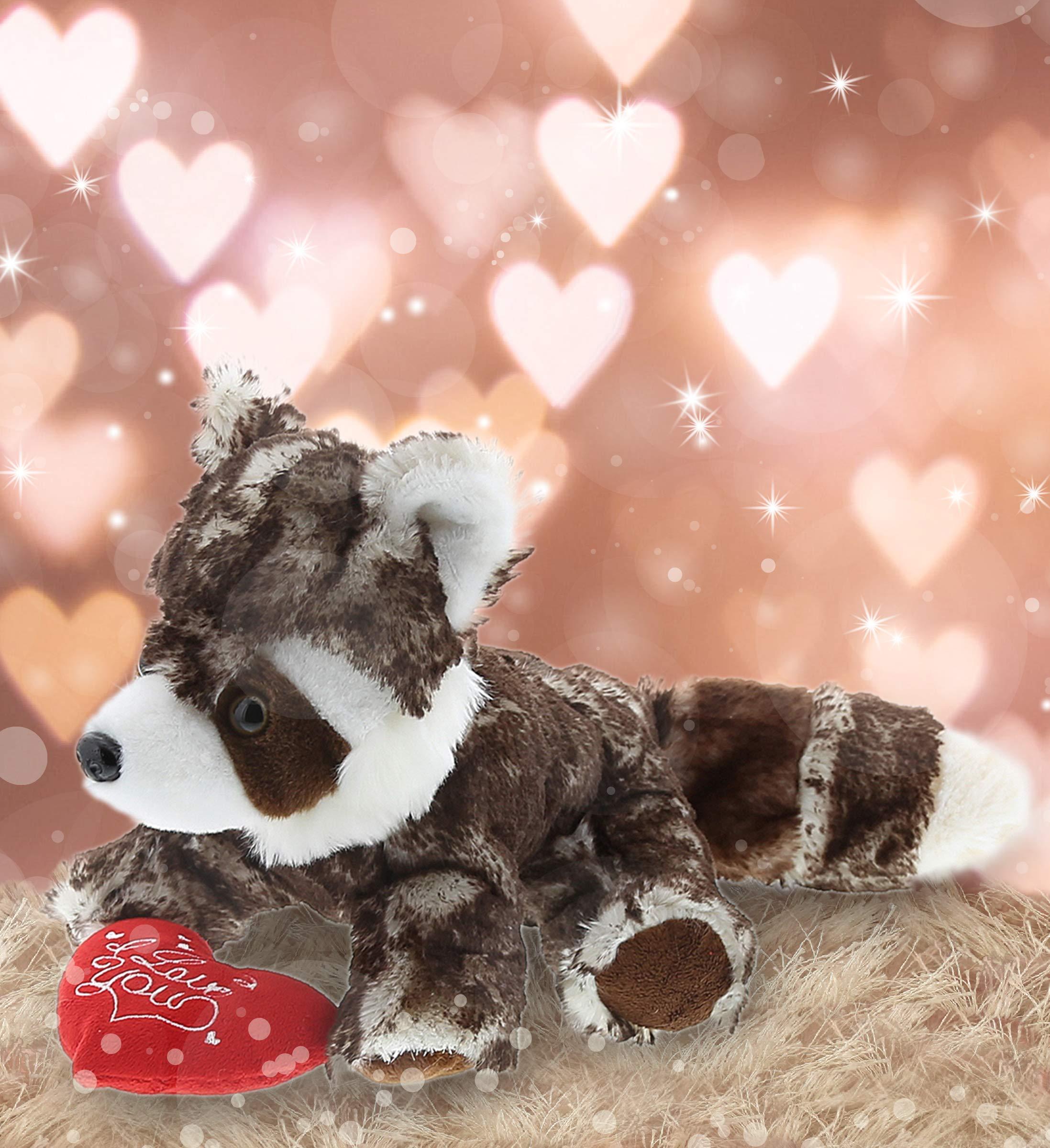 DolliBu DolliBu I Love You Valentine Plush Red Panda - Cute Stuffed Animal with Red Heart and Name Personalization Gift for Valentines Day, Birthday, Anniversary, Romantic Date - 15 Inches