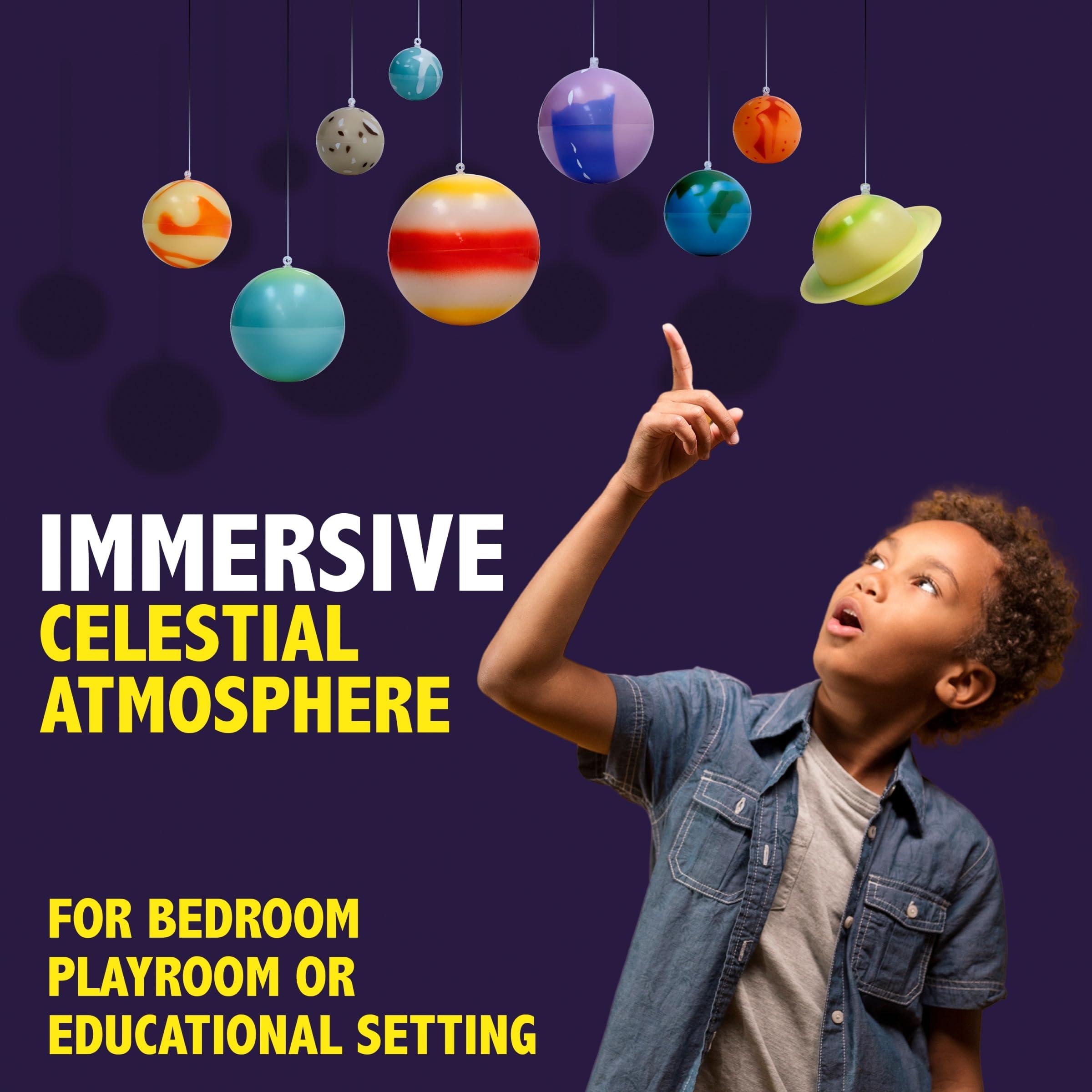 University Games Great Explorations | 3-D Solar System Glow In The Dark Ceiling Hanging Kit 3D Planets and Star Stickers Create the Milky Way Teach Science STEM