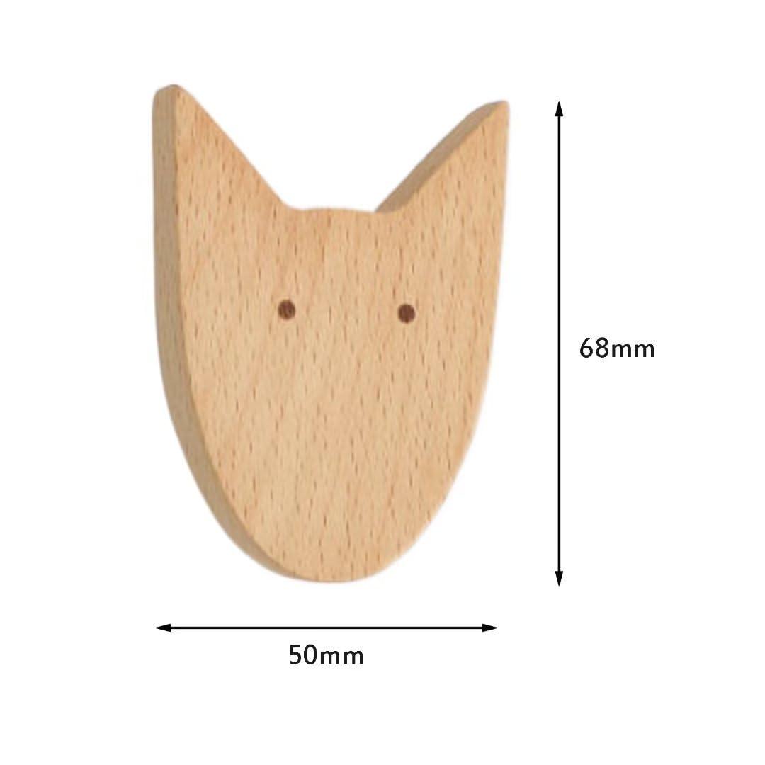 Klauer Wooden Door knobs,Wood Pull Knobs,Round Drawer Knobs,5 PCS Wood Cabinet Handle Knob for Furniture Door Animal Coat Hooks Wooden Hooks Wall Mounted Cupboards Handles for Bathroom Cabinets Doors Dresse