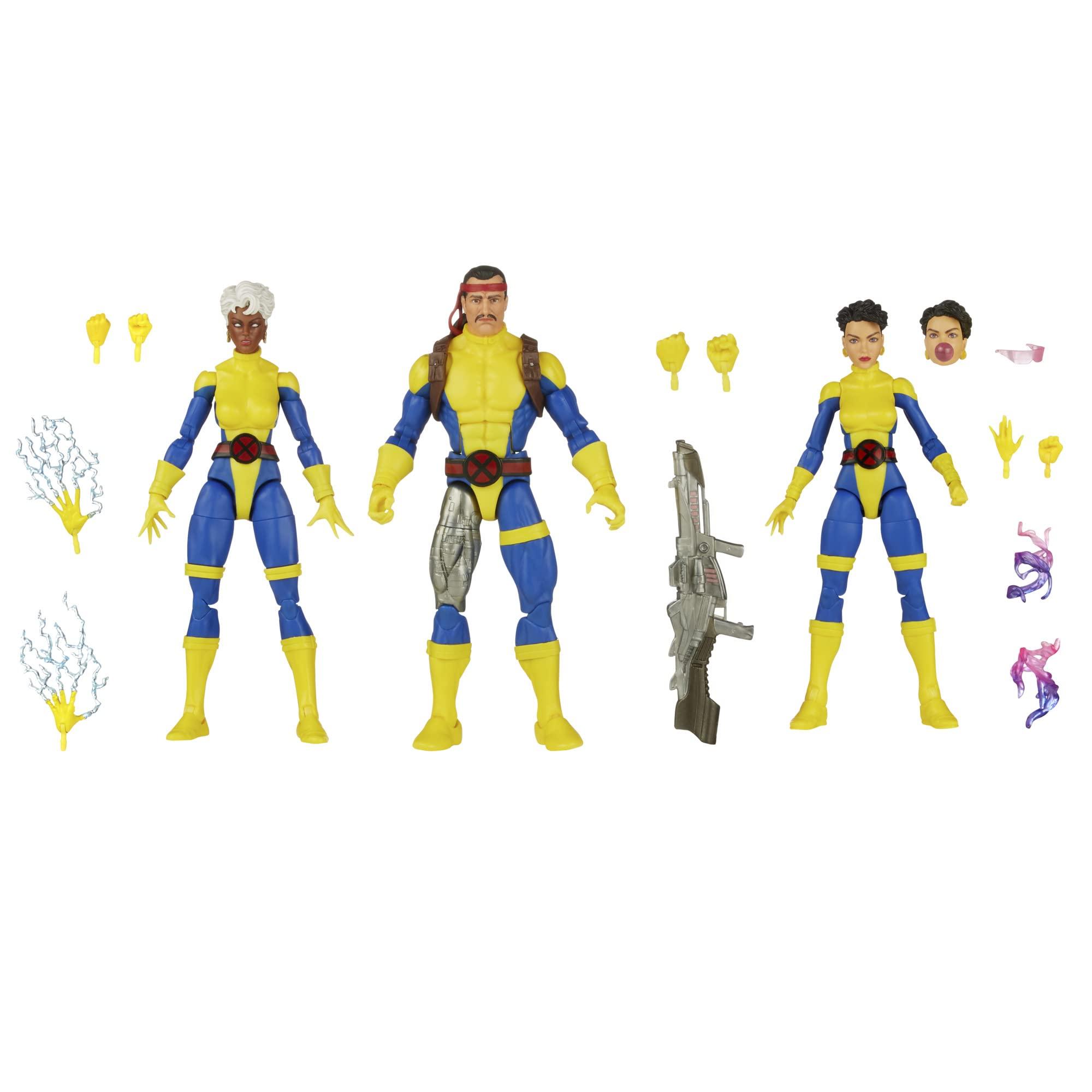 Marvel Marvel Legends Series Forge, Storm, & Jubilee X-Men 60th Anniversary Action Figure Set, 6-Inch Action Figures