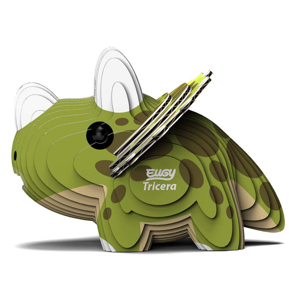 EUGY Eugy Triceratops Dinosaur 3D Puzzle, 25 Piece Eco-Friendly Educational Toy Puzzles for Boys, Girls & Kids Ages 6+