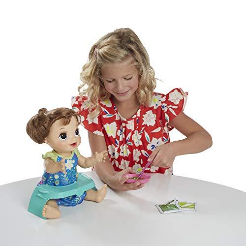 Baby Alive Happy Hungry Baby Brown Straight Hair Doll Makes 50 Sounds Phrases Eats Poops Drinks Wets for Kids Age 3 Up