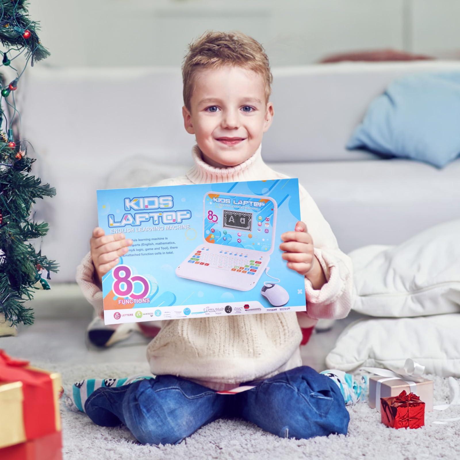 LESHITIAN Kids Laptop - 80 Learning Modes to Learn Alphabet, Words, Mathematics, Play Games and Music - Educational Learning Computer for Kids Ages 5+