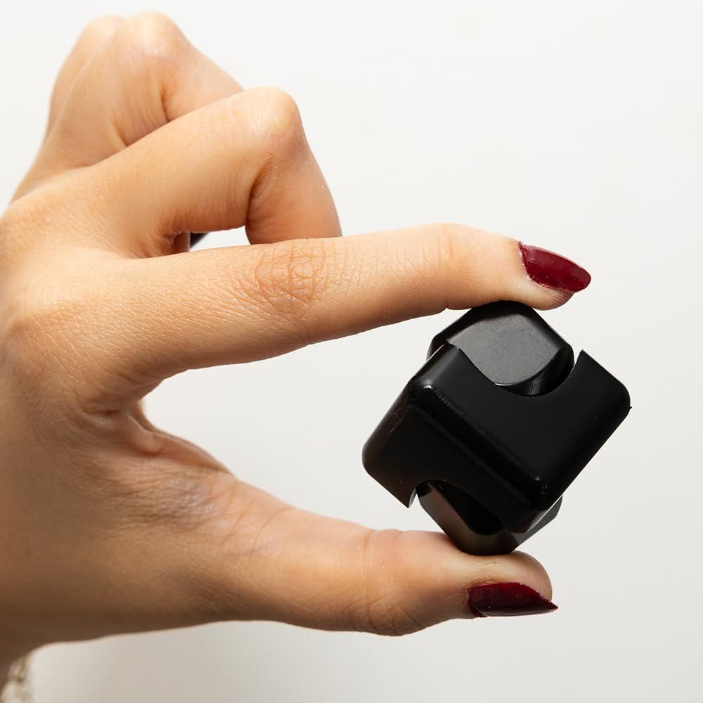 Theresa International Cube Spinner Fidget Toy Relieves Anxiety, ADHD, Stress & Boosts Focus Durable Metal EDC, Fun & Quiet Ideal for Kids & Adults. Black