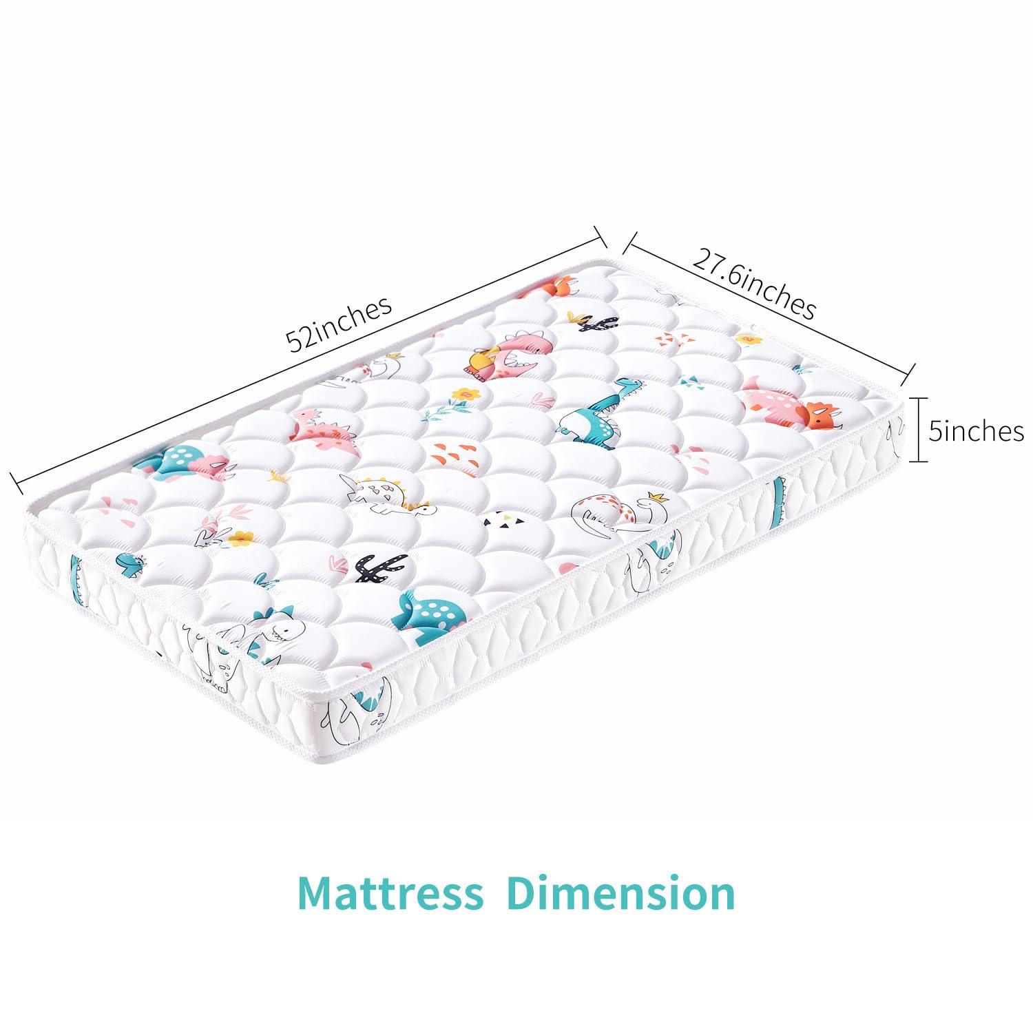 Letmxiu Letmxiu Premium 5" Crib Mattress and Toddler Mattress, Dual-Sided and Firm Toddler Bed Mattress, Hypoallergenic Toddler Mattress for Toddler Bed, Non-Toxic Fits Standard Crib and Toddler Bed