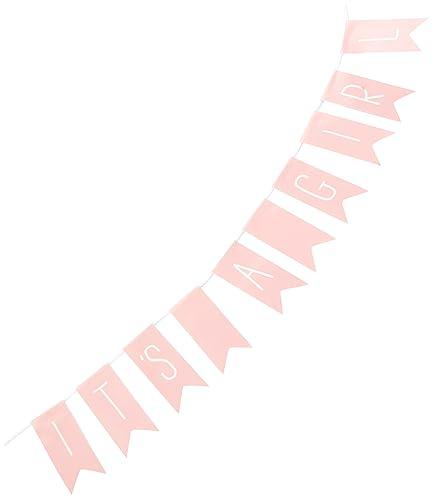 Unique Pink \"IT\'S A GIRL\" Bunting Cake Topper (1 Pc) - Perfect for Girl\'s Baby Shower Event