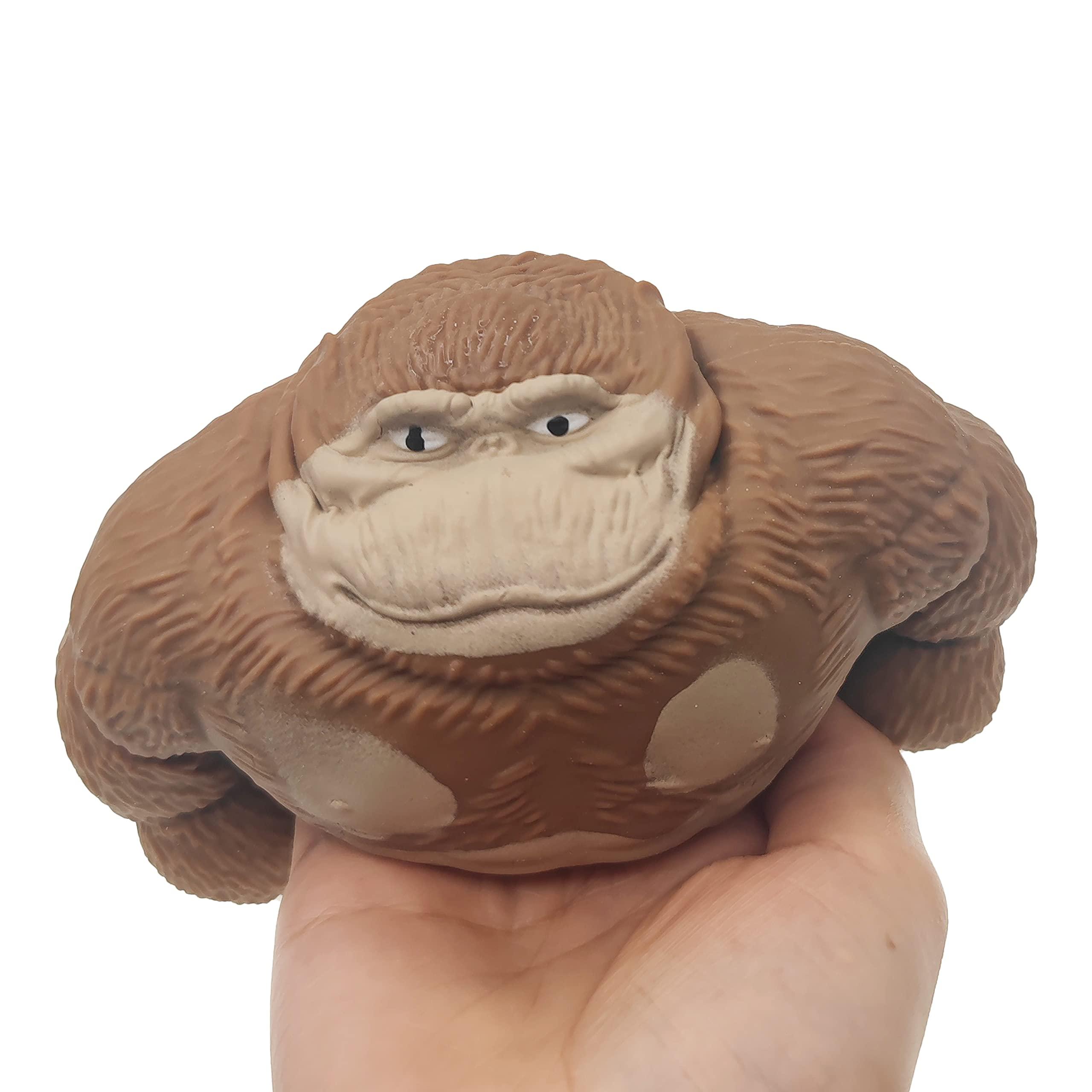 AWANGLUO Funny Brown Monkey Toy, Figure for Kids and Adults, Stretch Gorilla Toy, Decompress and Squeeze Stress Toy , Stress Relief Toy for Children and Adults Sensory Toy, Gift for Easter (TikTok Monkey)