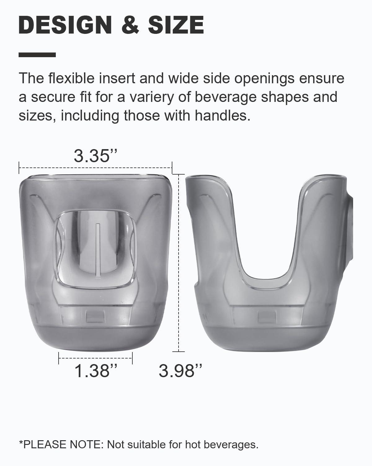 Taheng Stroller Cup Holder for Uppababy, Baby Cup Holder Compatible with Vista, Cruz, and Minu - Fits Most Cup Sizes, Quick-Release Design, 1 Pack, Grey
