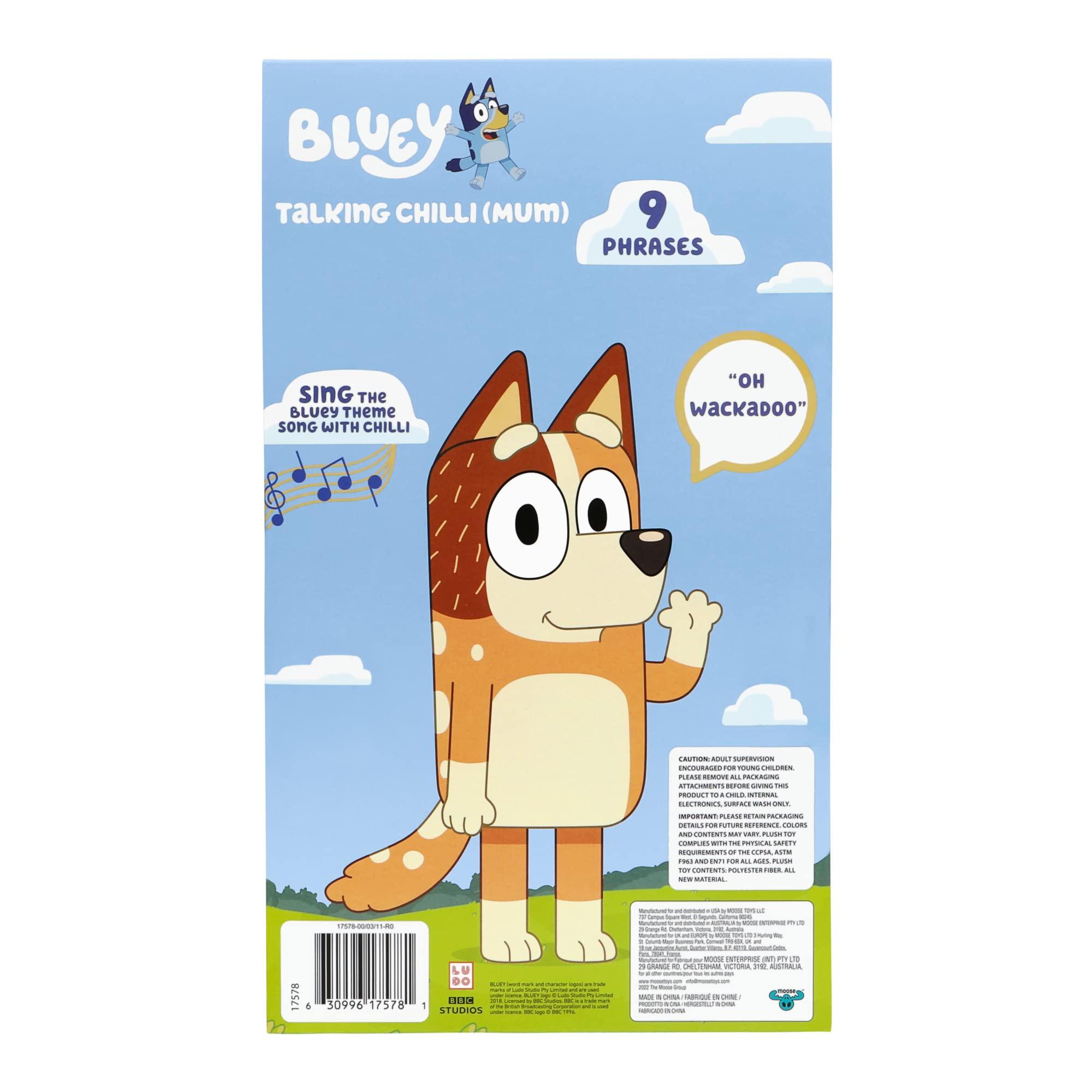 Bluey Bluey - 14\" Talking Chilli (Mum) Plush - Interactive - Plush Toy with 9 Phrases Theme Song