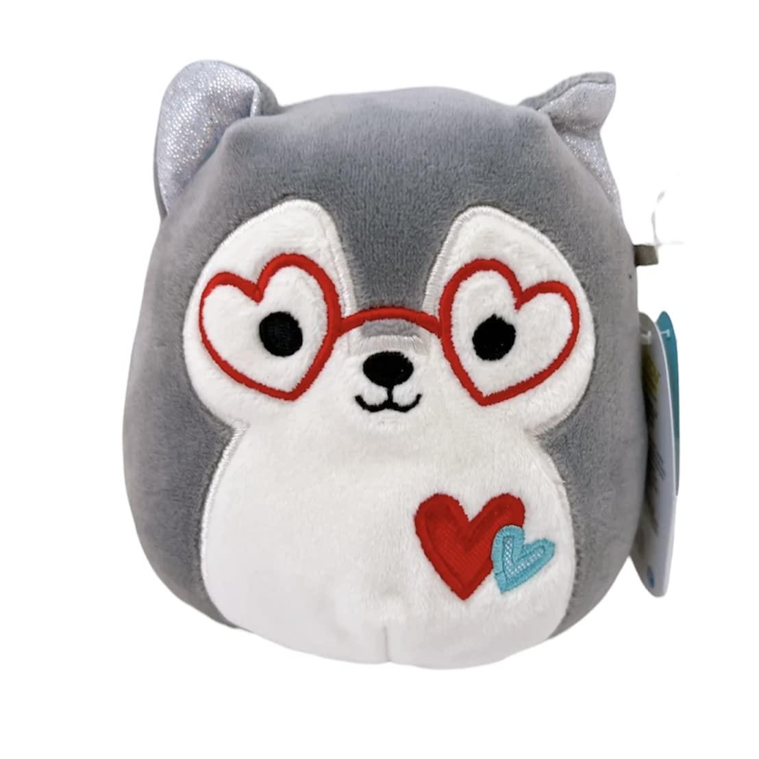Squishmallow Squishmallows Official Kellytoy Valentines Squad Squishy Soft Plush Toy Animal (5 Inch, Ryan Husky Heart Glasses)