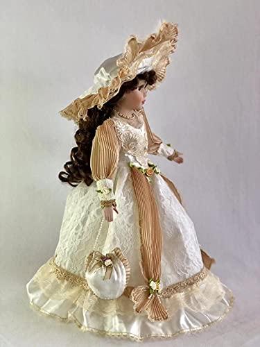 J.Misa Collection 18inch Standing Porcelain Victorian Doll with Stand 18 inches Tall