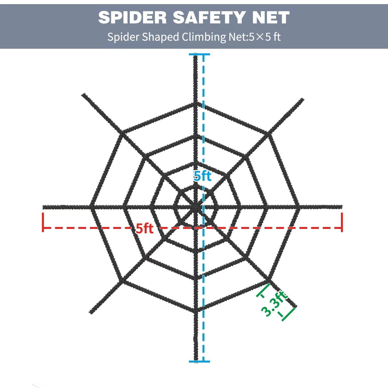 Tongmo Tongmo Climbing Cargo Net, 55ft Spider Climbing Net for Kids, for Playground,Tree House, Backyard, Decoration, Indoor & Outdoor
