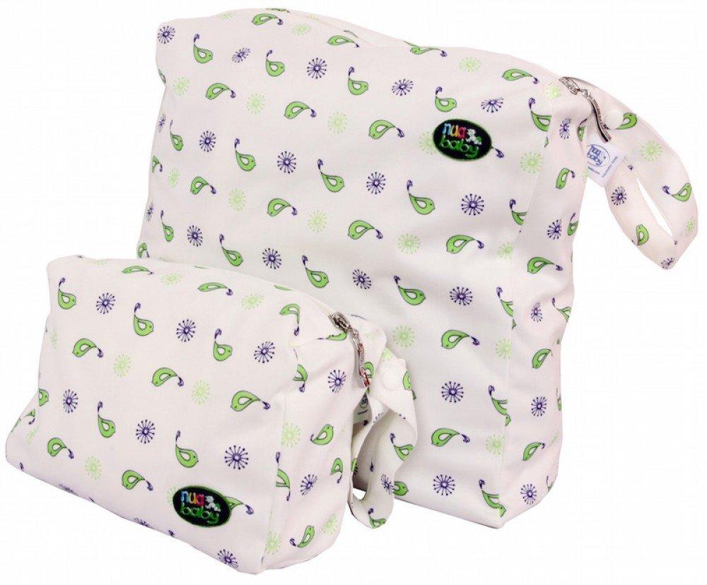 Ethikos Market Best Cloth Diaper Wet Bag by nuababy-DOUBLE waterproof layer to prevent leaks-machine washable-keeps smells in-easy zipper close-use for diapers, soiled clothing or as swim bag (Small, Bunny Tail)
