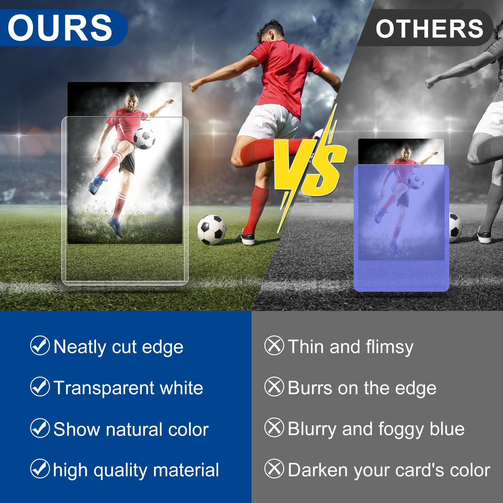 TiopLior 1000 Card Sleeves Hard Sleeves for Cards, 3\"x4\" Baseball Card Protectors Hard Plastic, 35pt Card Holders for Baseball Cards, Football Cards (500 Hard Sleeves + 500 Clear Sleeves)