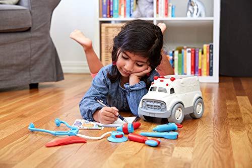 Green Toys Green Toys Ambulance & Doctor's Kit, Red/Blue - 10 Piece Pretend Play, Motor Skills, Language & Communication Kids Role Play Toy. No BPA, phthalates,PVC, Dishwasher Safe,Recycled Plastic, Made in USA