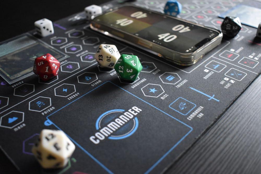 Epic Upgrades Ultimate Commander Zone MTG Mat | 16\"X10\" EDH Life + Resource Tracker