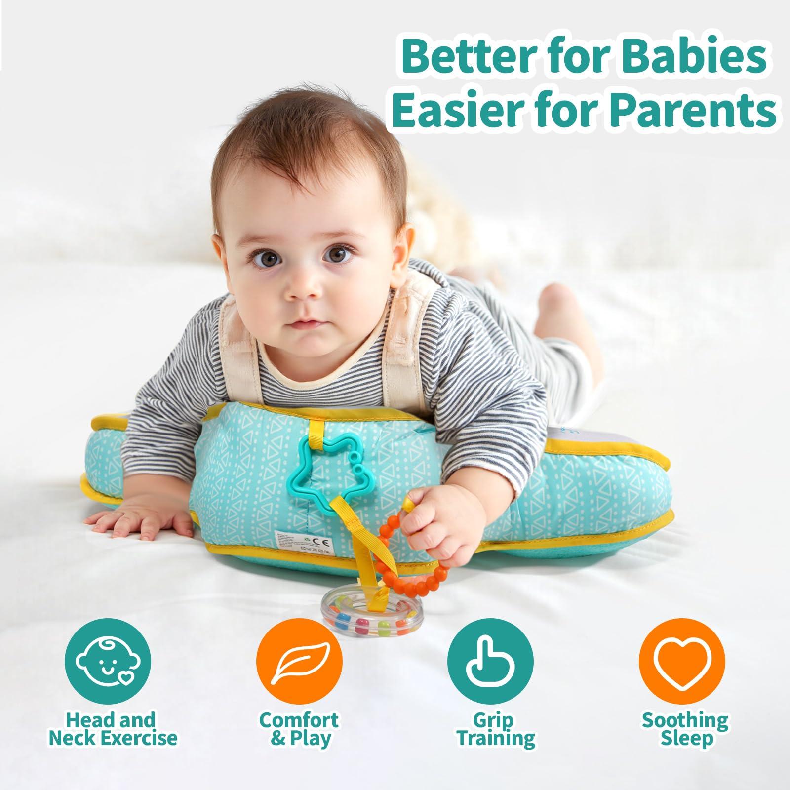 Koty Infants Tummy Time Pillow, Tummy Time Pillow for Babies, Montessori Sensory Crawling Toy for Newborn Tummy Time Toys 0-6 Months, Ergonomic Design for Easier Parenting development, Support Pillow Toys