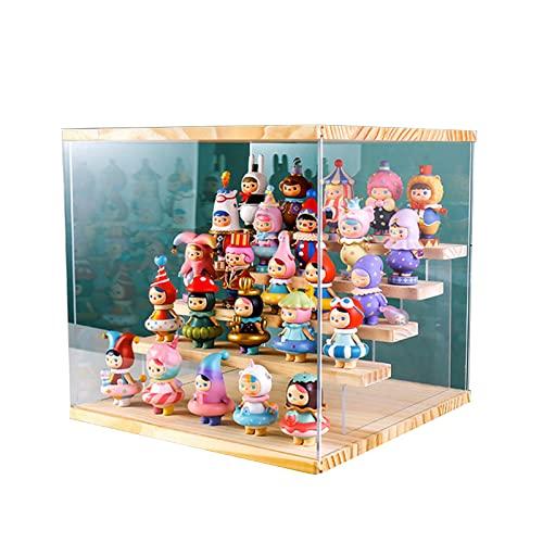 WANLIAN Clear Acrylic Display Case for Funko Pop,Pop mart,Minifigure,Action Figure with 5 Tier Shelf Collectibles Storage Assemble Showcase,Display case with Door for Figure Collectibles(Five Layer)