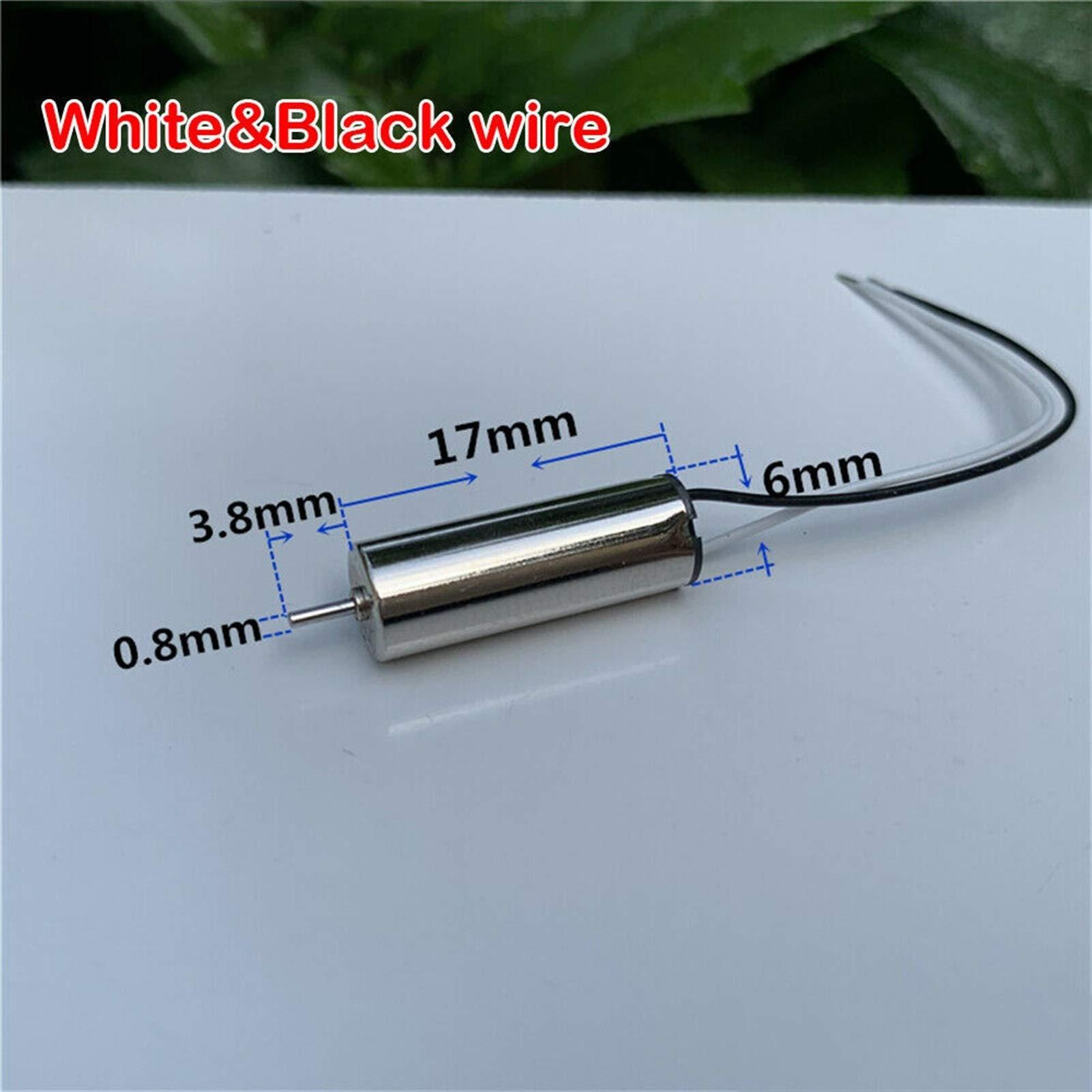 EVepes Xuhuhu-DC Motor 617 Helicopter Coreless Motor Electric DC 3V 3.7V 6mm*17mm Micro DIY High Speed NdFeB Mini, Excellent Quality (Size : White Black Wire)
