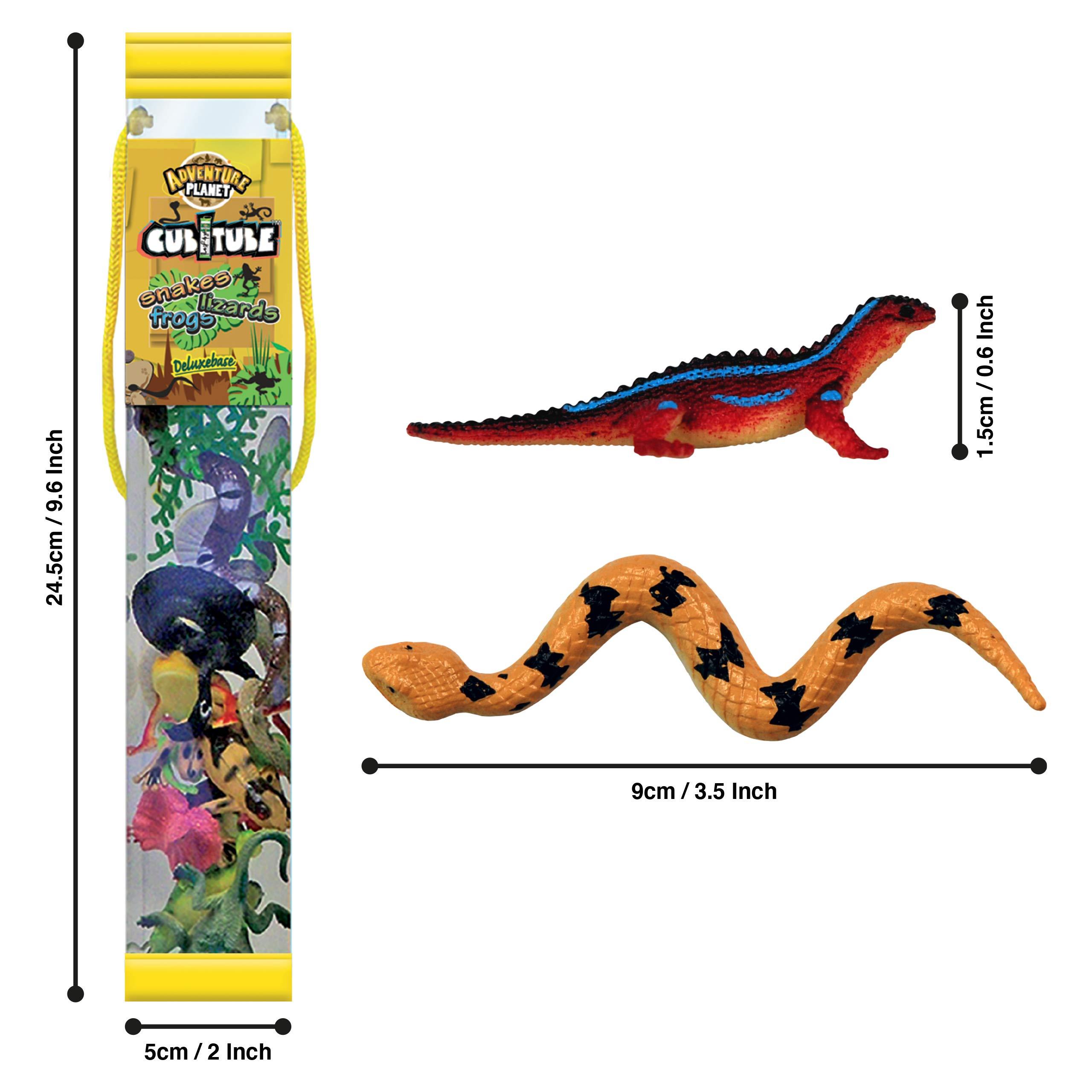 Cubitube Cubitube - Shark from Deluxebase. 11 Piece Small Shark Figurines and Play Accessories Collection. Reusable Plastic Storage Tube of Ocean Mini replicas.