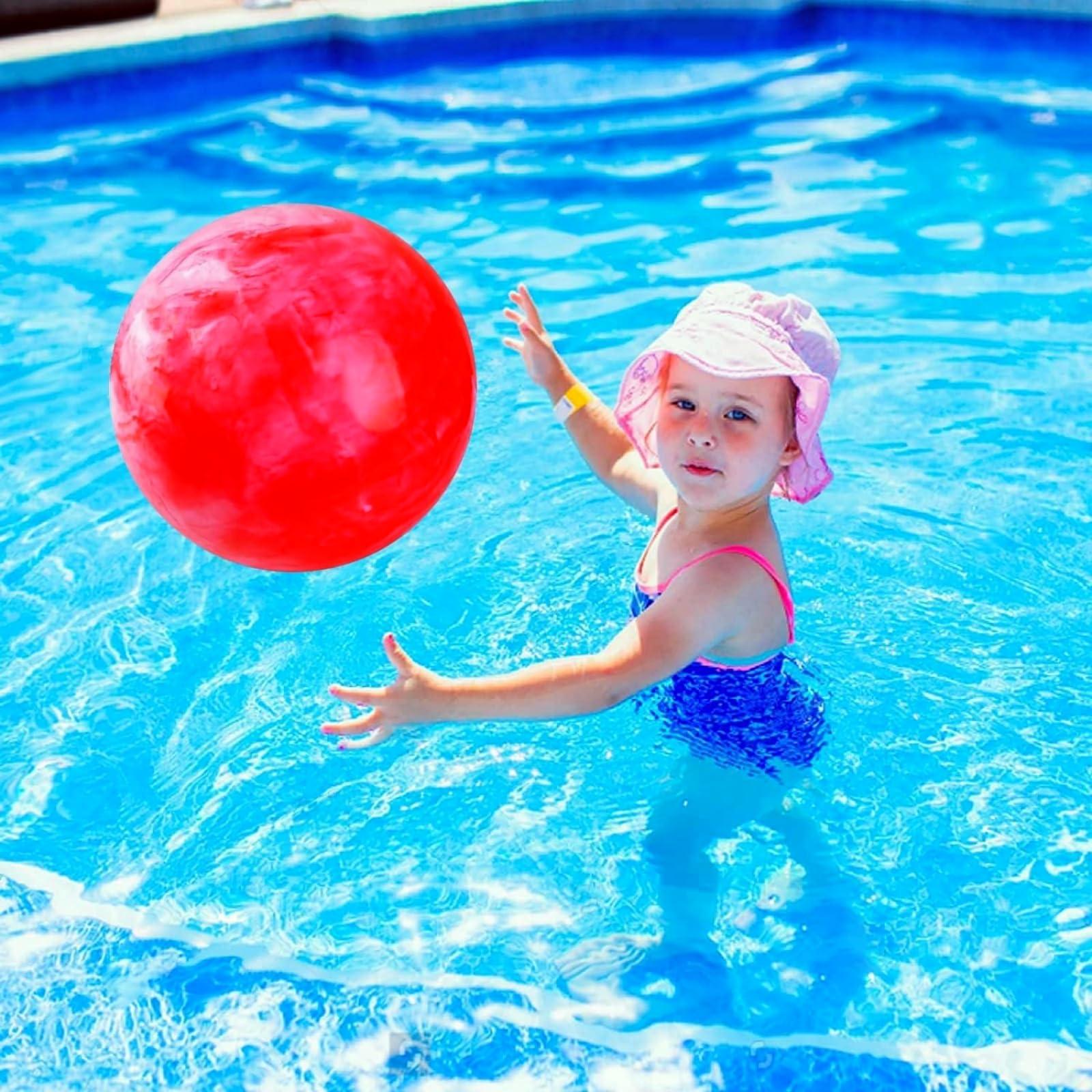 GCQJOQ GCQJOQ 2 Pcs Balls for Kids, Large Sized Marbleized Bouncy Balls Beach Ball Playground Sensory Balls - 18 inch