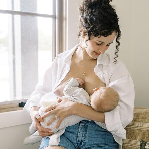 Dr. Brown\'s Dr. Brown's 100% Silicone One-Piece Breast Pump,Hands-Free Breast Milk Collector with Anti-Colic Options+ Baby Bottle (4 oz/120 mL),Level 1 Nipple,Travel Lid and Travel Bag