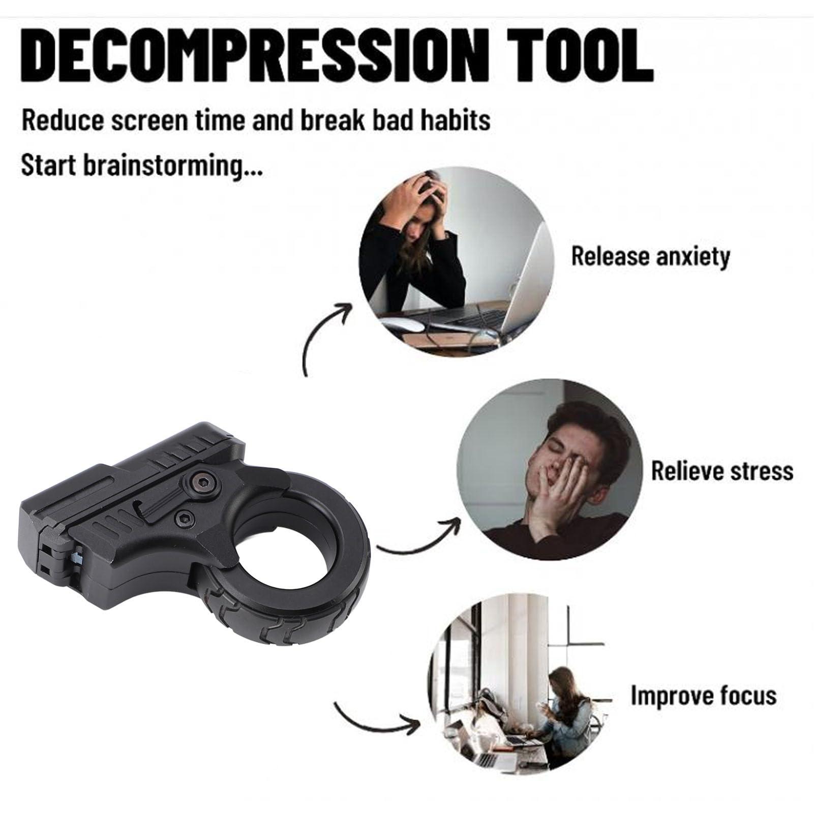 Vikye Fidget Gun, Adult Fidget Toy, Stainless Steel Suffering from Anxiety Stress Relief Cool Easter Fidget Gun Toy (Black)