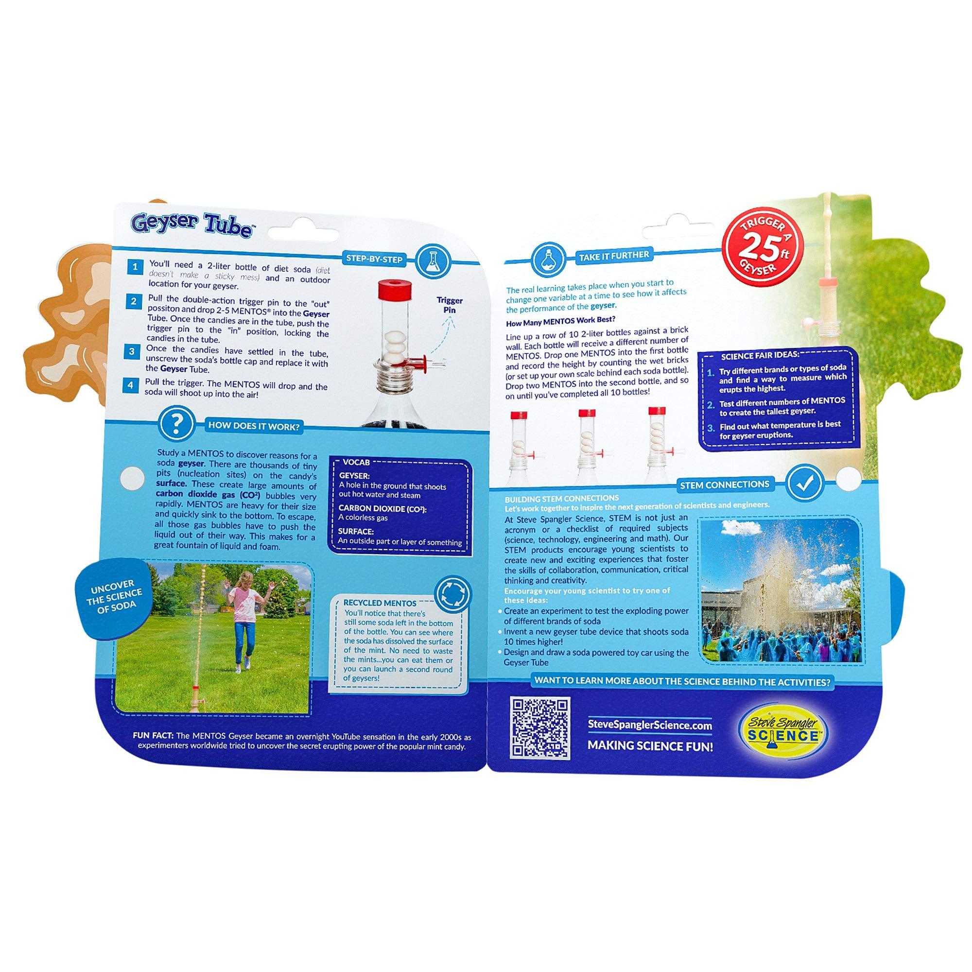 Steve Spangler Science Steve Spangler Science Geyser Tube Experiment, Chemical Reactions Science Experiments for Kids, Amazing Geysers with Soda & Mentos Candy, School, Camp, Homeschool Science Kits, Incl: 1 Tube