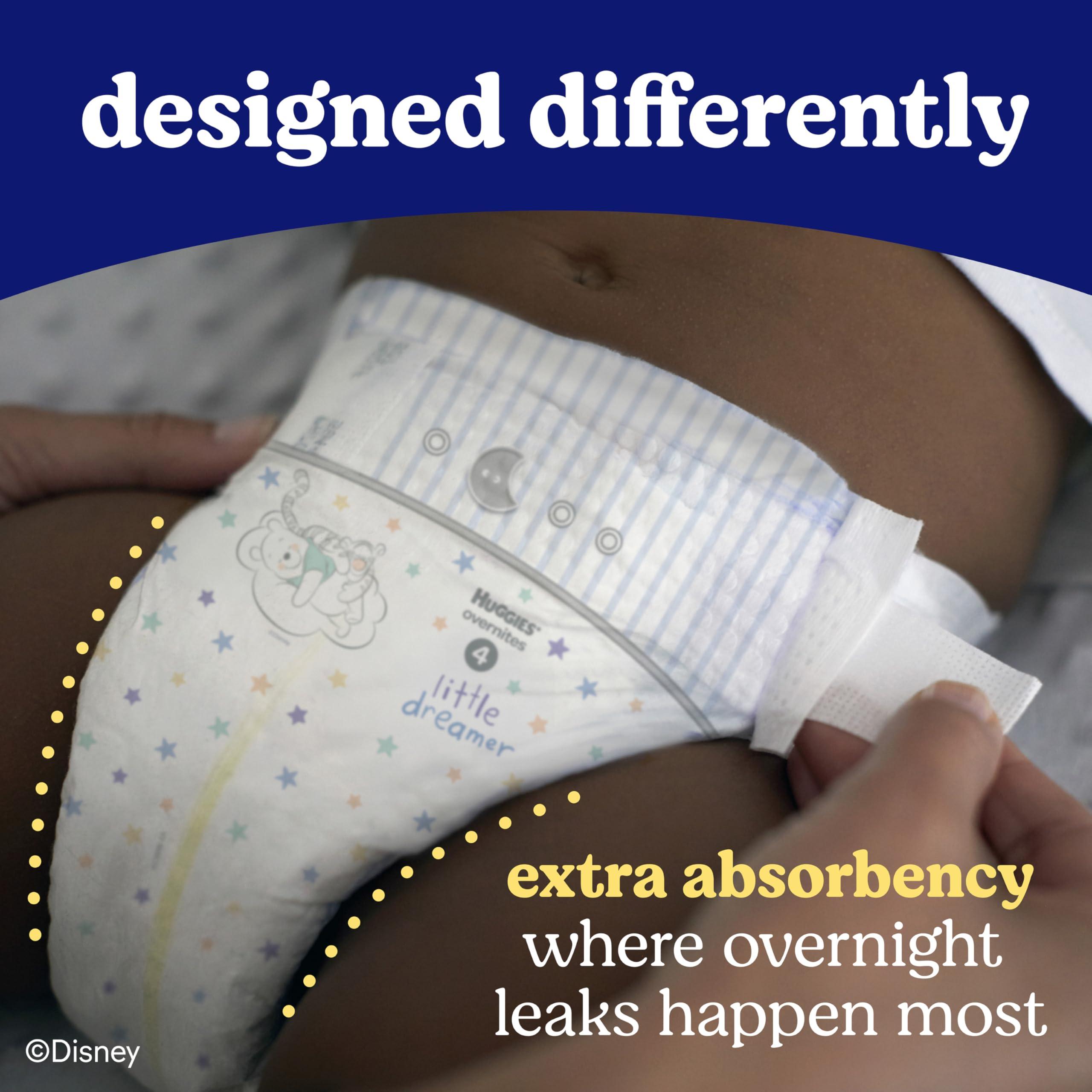 HUGGIES Huggies Size 3 Overnites Baby Diapers: Overnight Diapers, Size 3 (16-28 lbs), 132 Ct (2 Packs of 66)