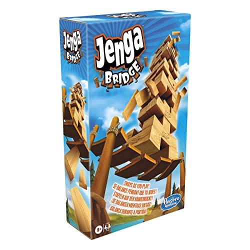 Jenga Hasbro Gaming Jenga Bridge Wooden Block Stacking Tumbling Tower Game for Kids Ages 8 & Up, 1 or More Players